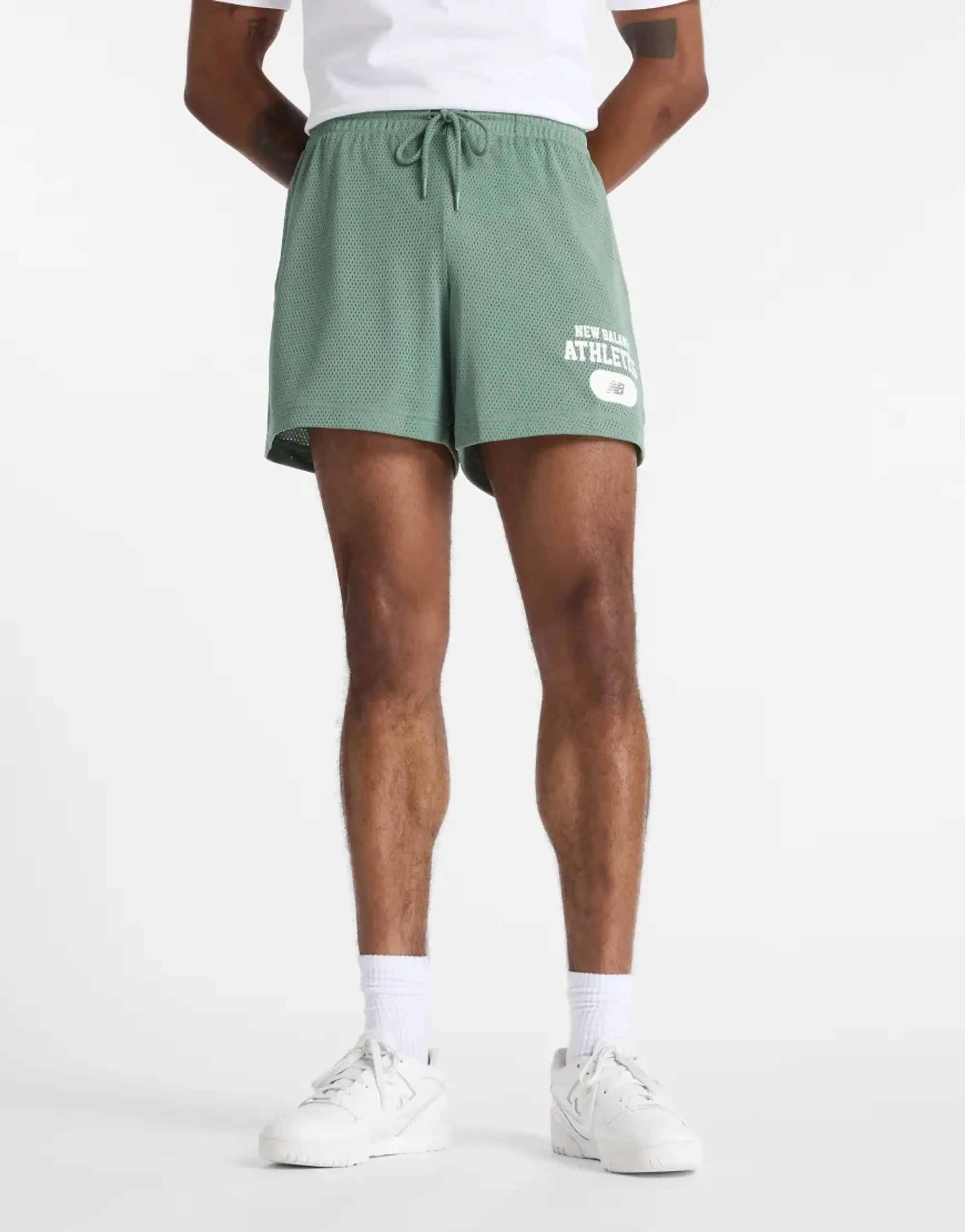 New Balance Heritage Mesh Graphic Short 5 In Green