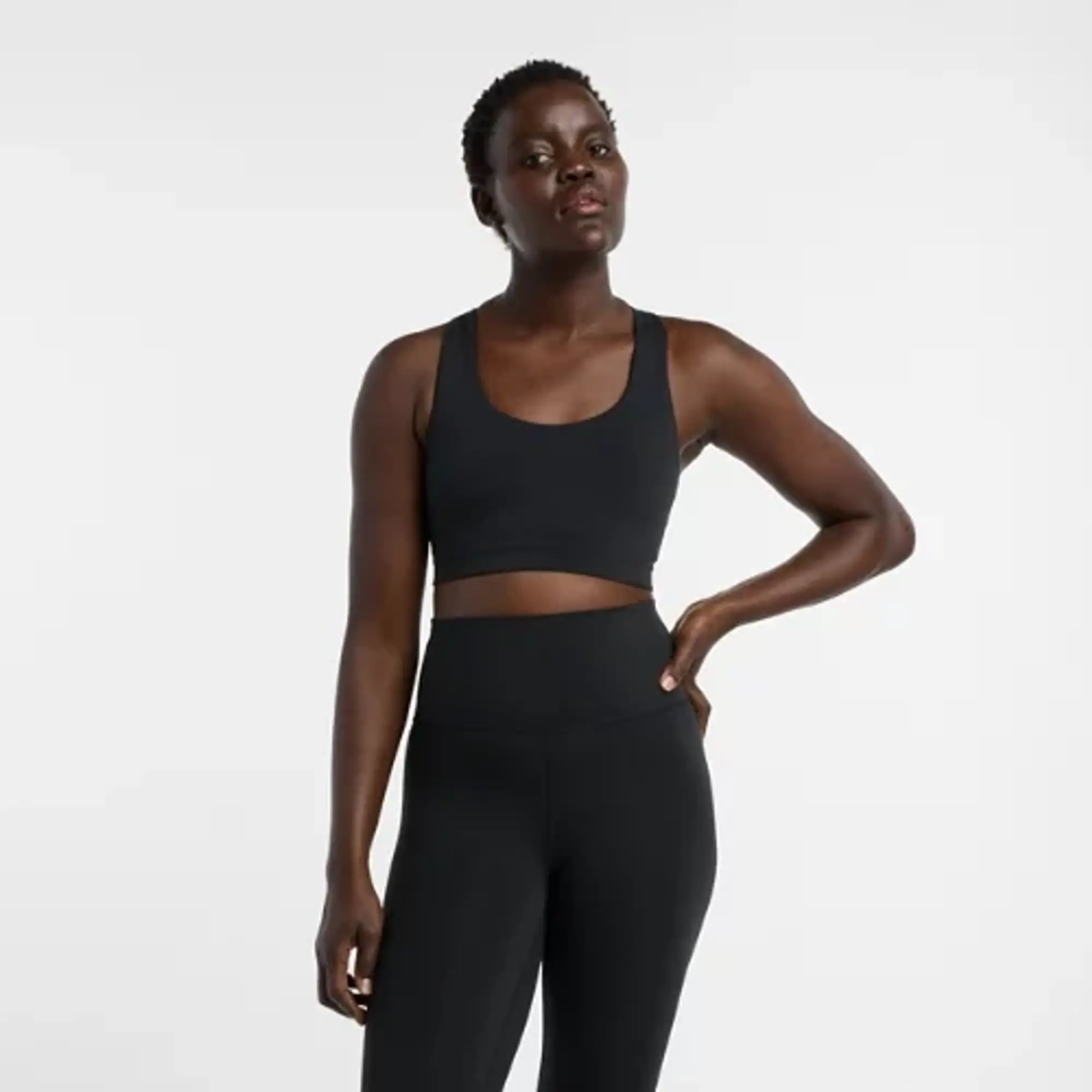 New Balance Women's NB Define Train Bra in Black Poly Knit