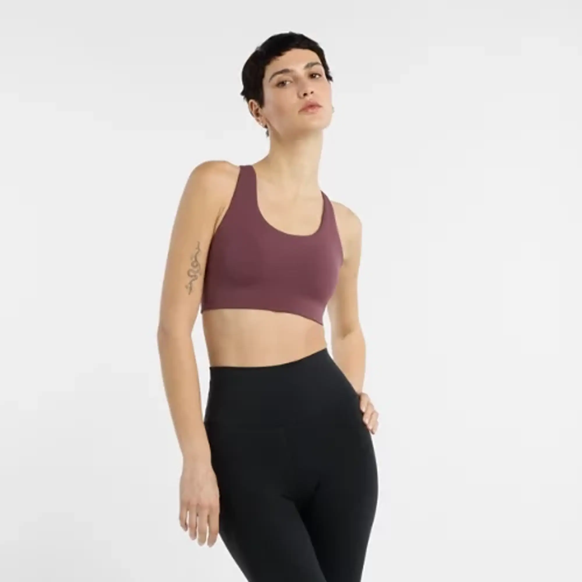 New Balance Women's NB Define Train Bra in Purple Poly Knit