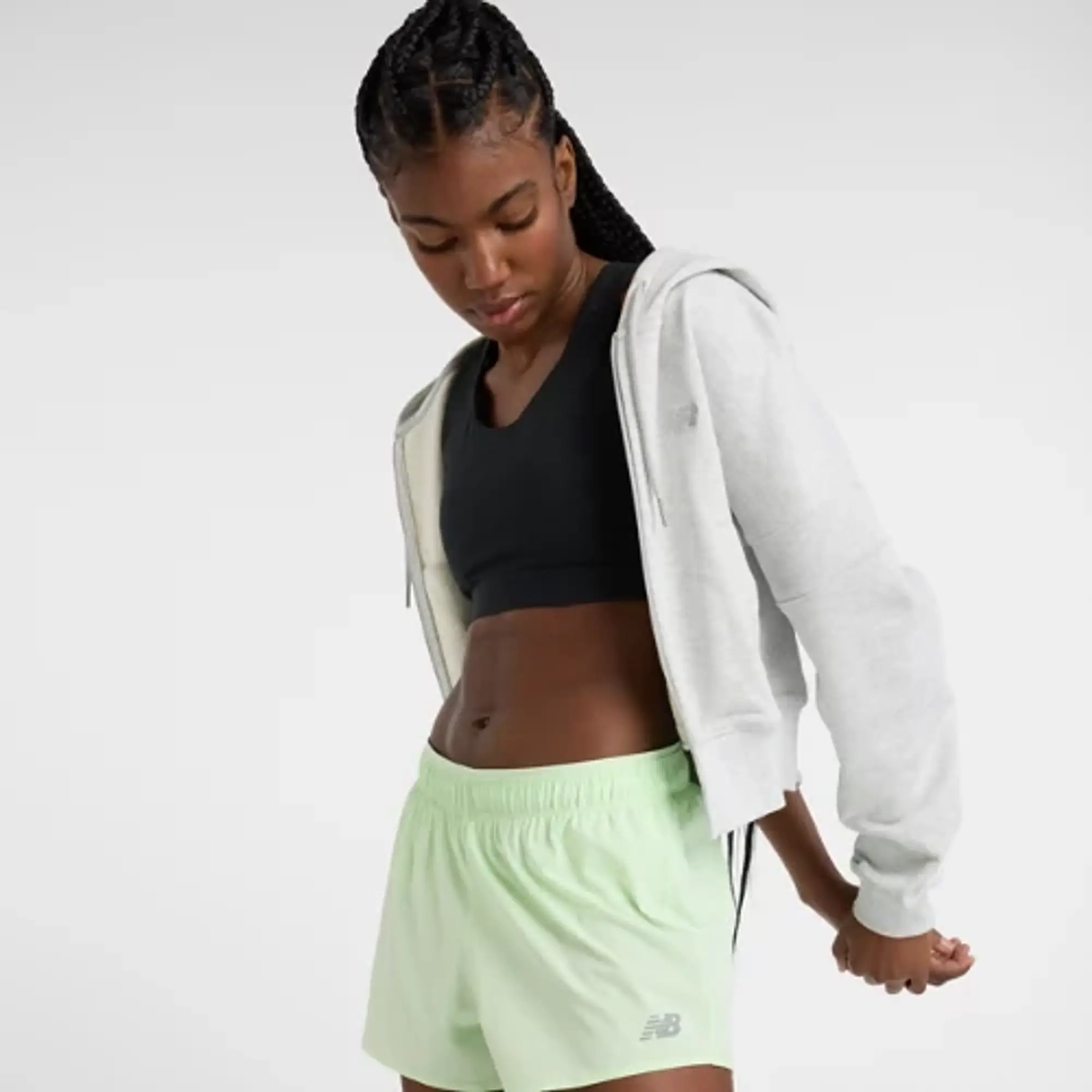 New Balance Women's RC Short 3" in Green Polywoven