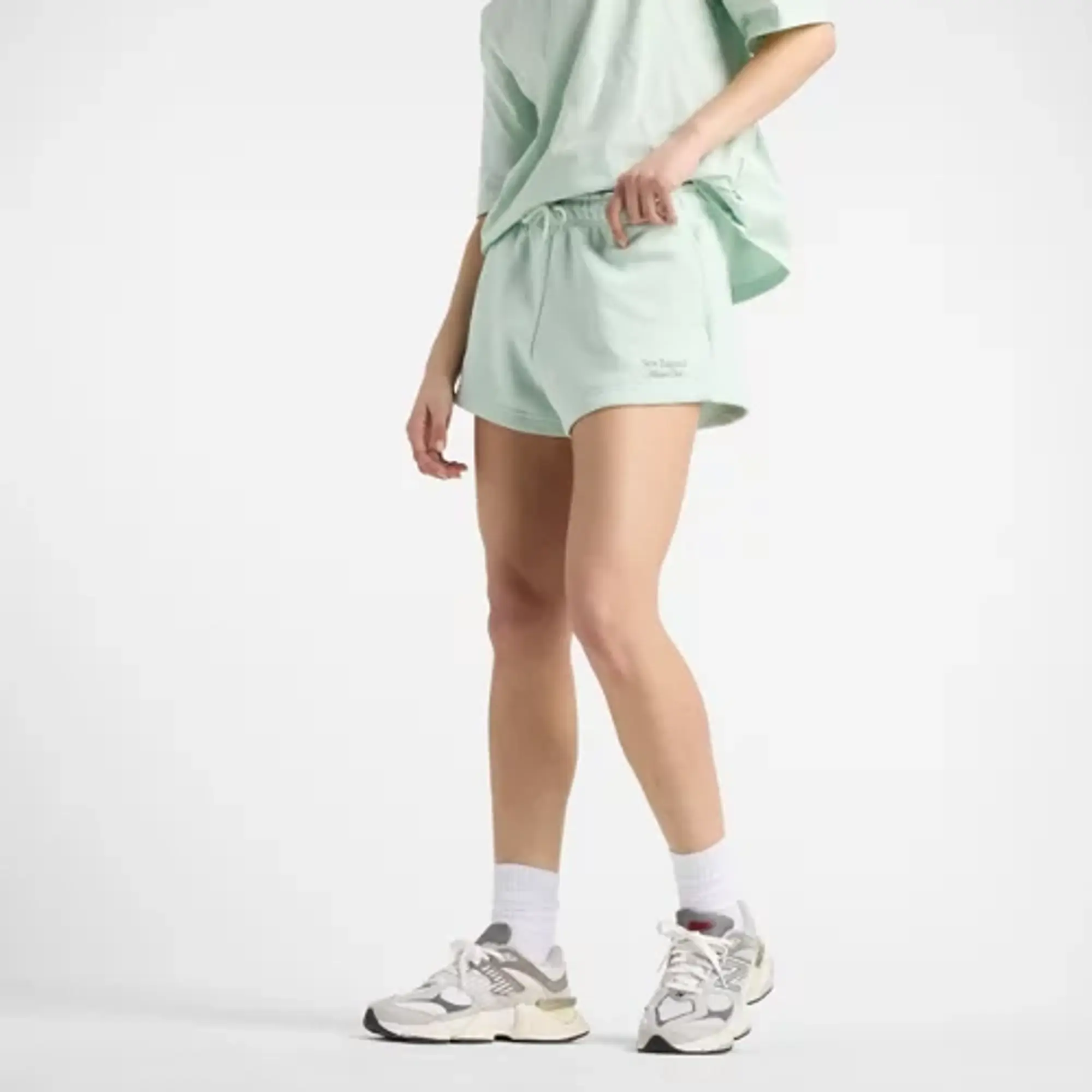 New Balance Womens Linear Fleece Short - Green - Size XS - Green