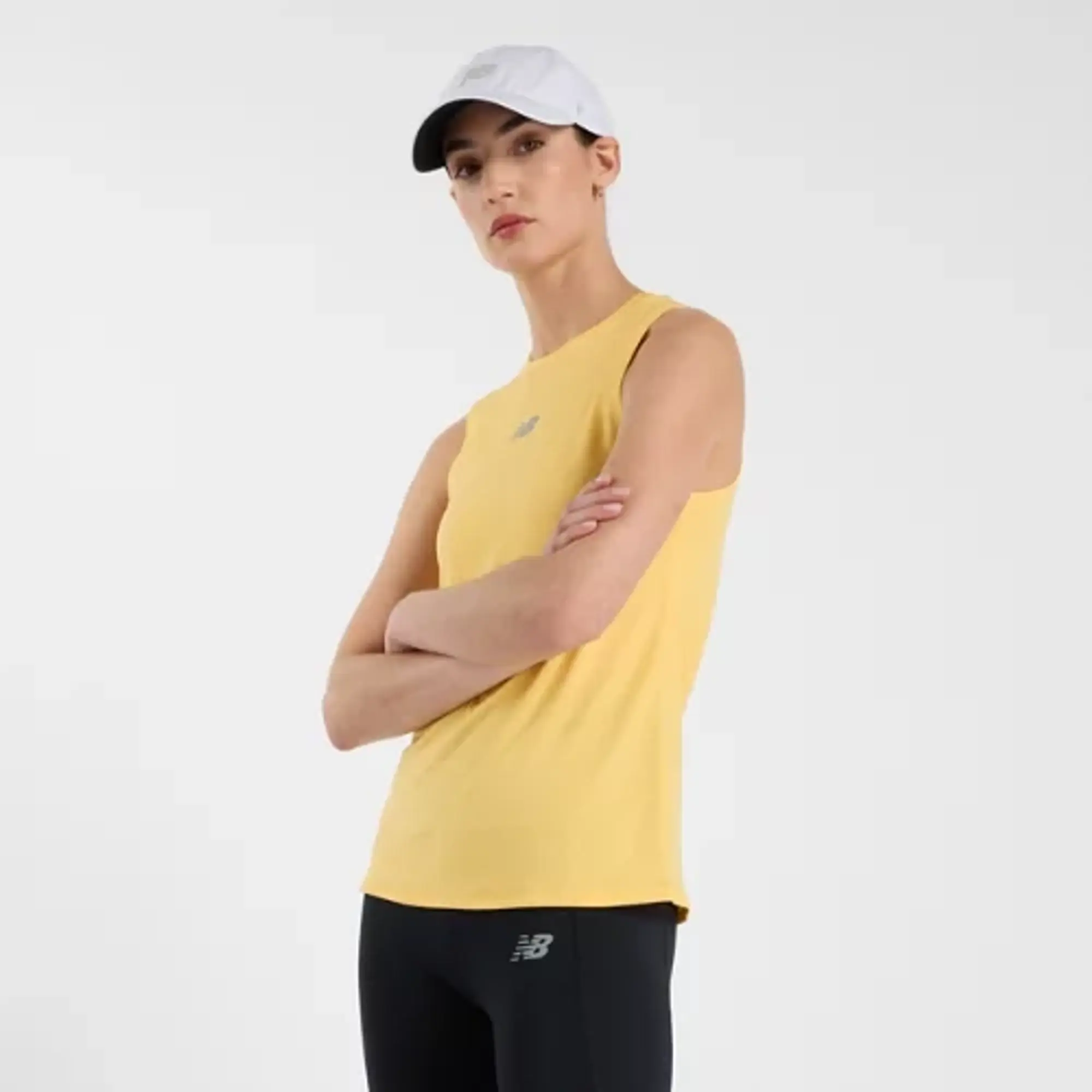 New Balance Women's Jacquard Slim Tank in Orange Poly Knit