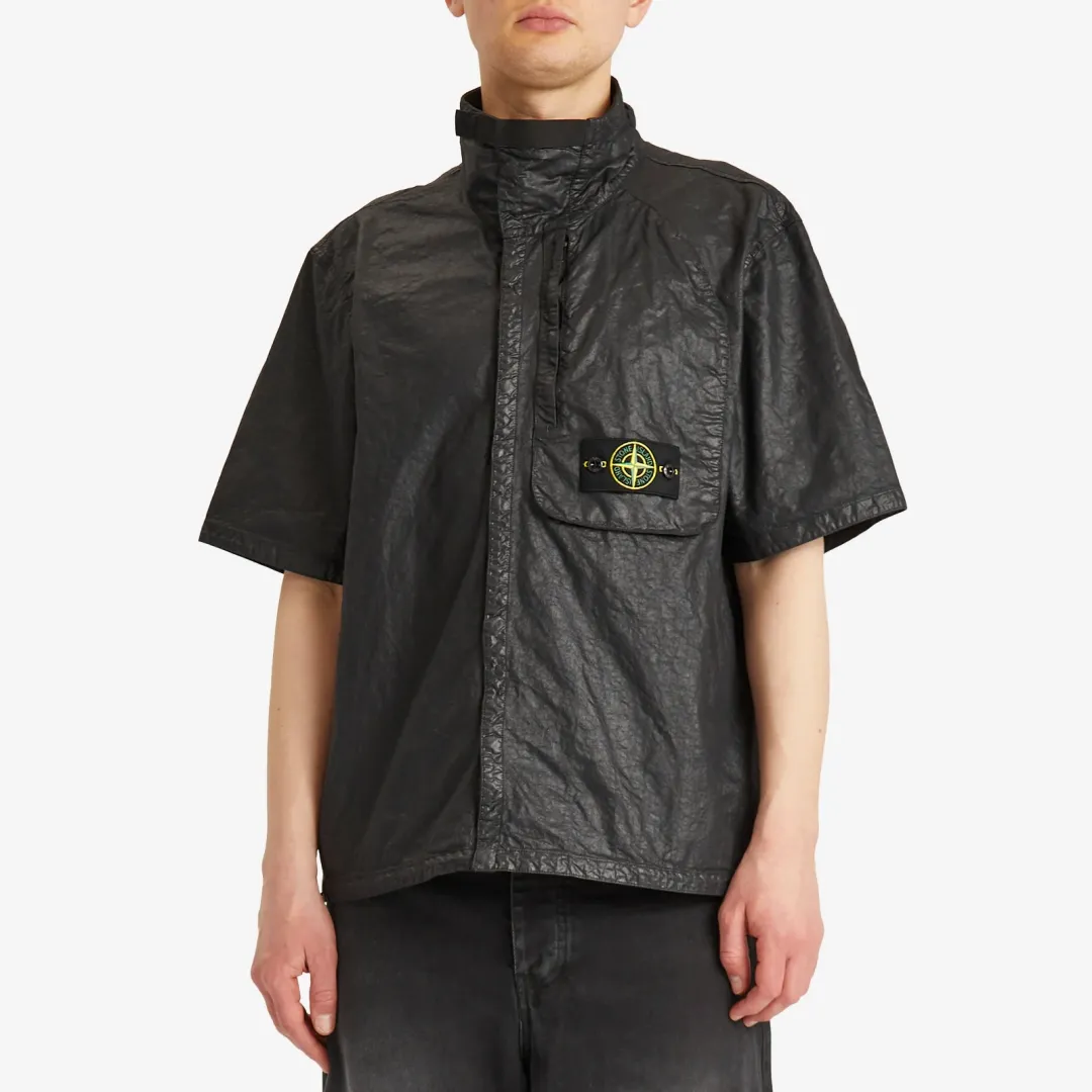 Stone Island Men's Organic Nylon Panama-TC Short Sleeve Shirt