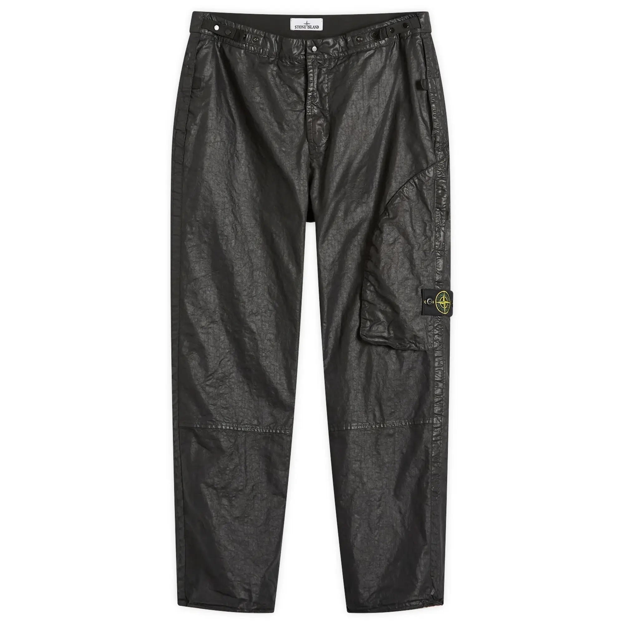 Stone Island Men's Organic Nylon Panama-TC Cargo Pants Black