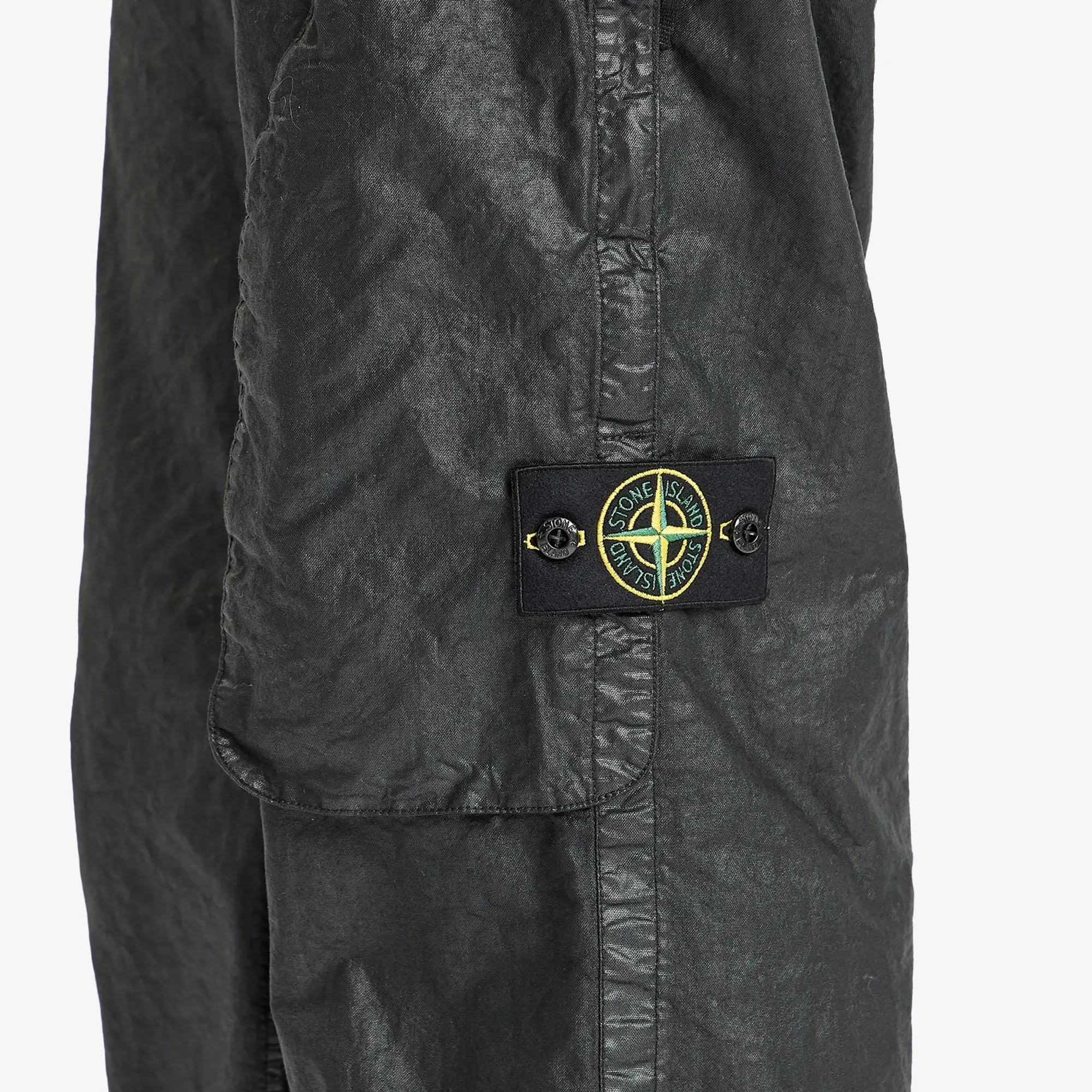 Stone Island Men's Organic Nylon Panama-TC Cargo Pants Black