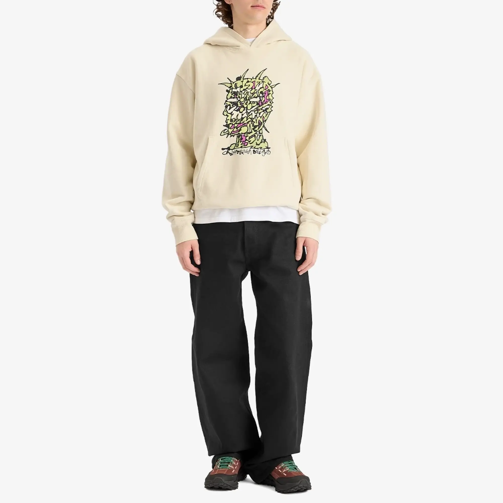 Brain Dead Men's Scrambled Head Hoodie Natural