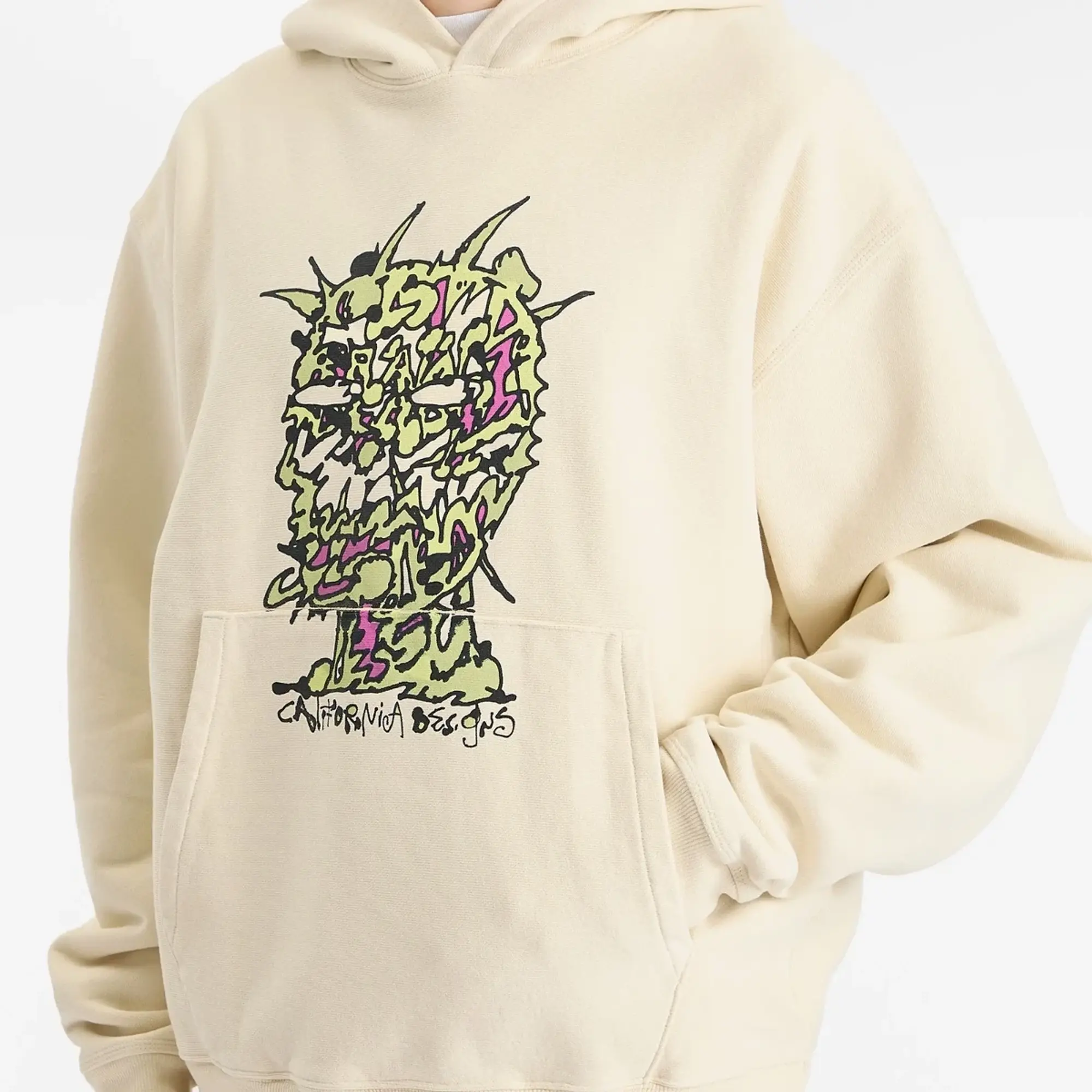 Brain Dead Men's Scrambled Head Hoodie Natural