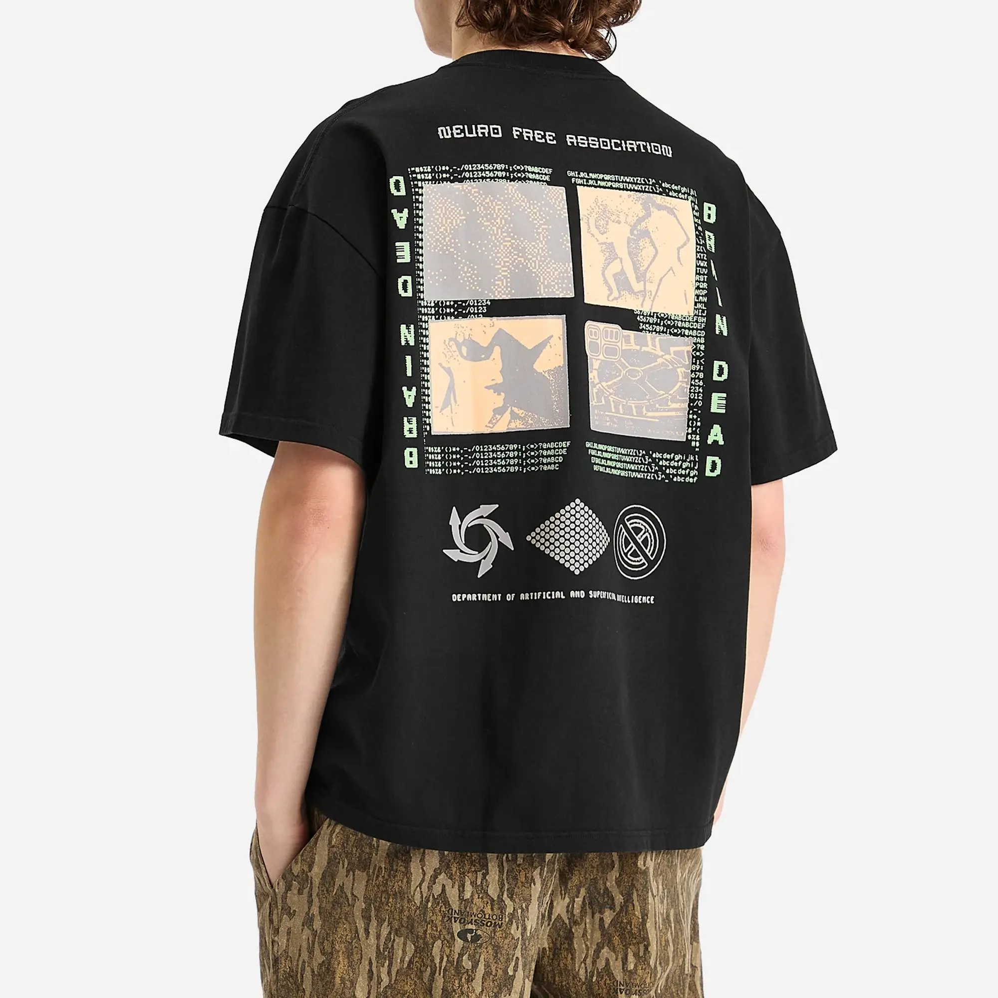 Brain Dead Men's Neuro Free Association T-Shirt Washed Black