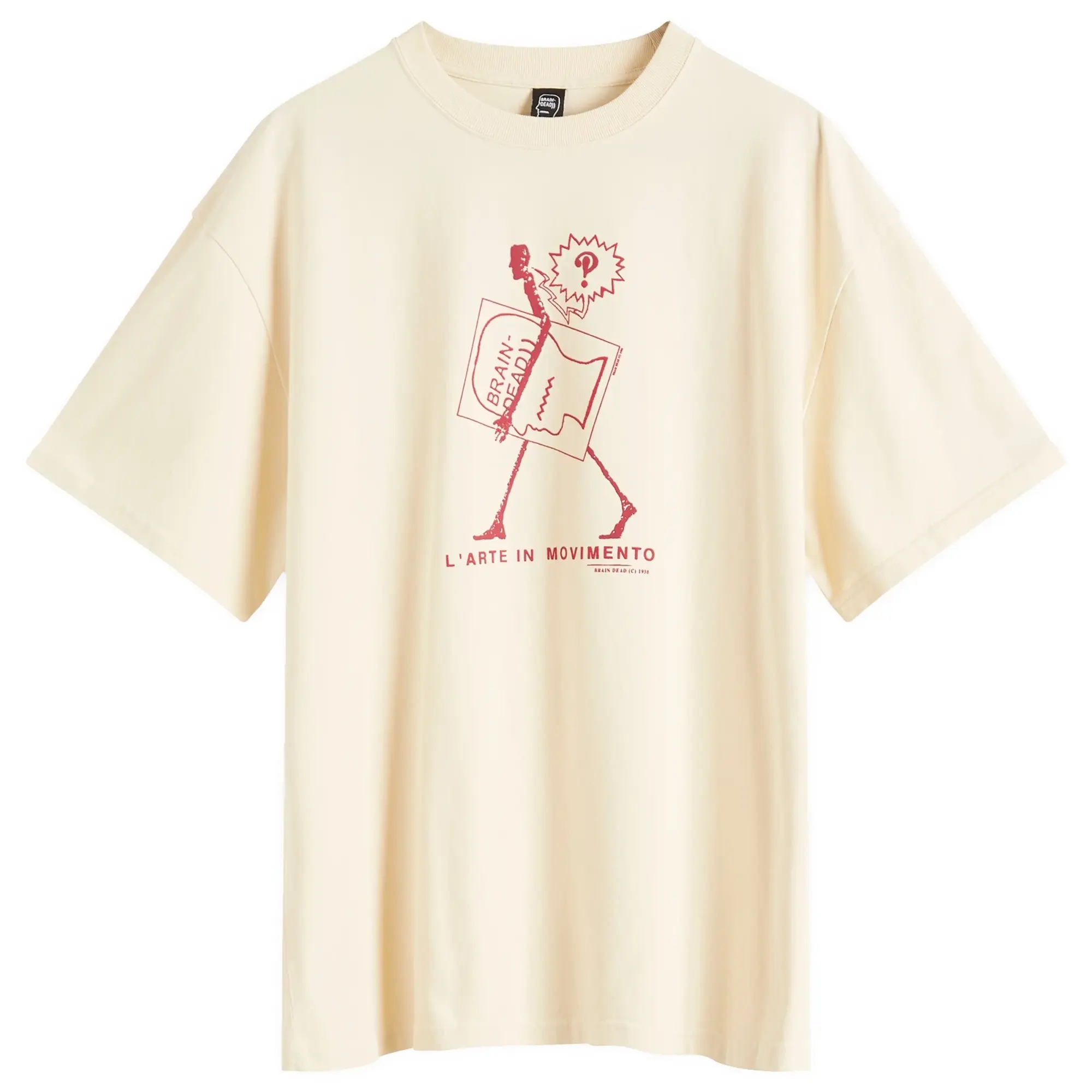 Brain Dead Men's Movimento T-Shirt Cream