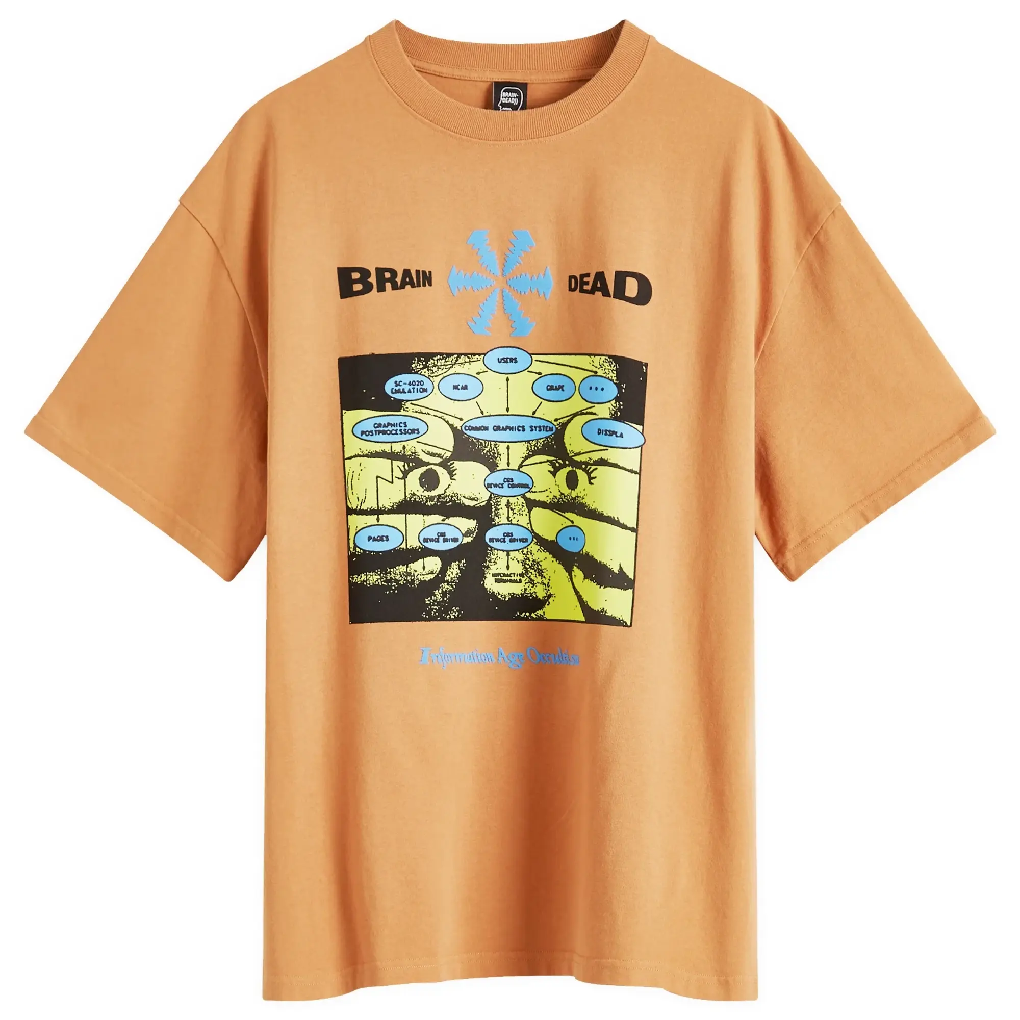 Brain Dead Men's Information Age Occultism T-Shirt Cumin