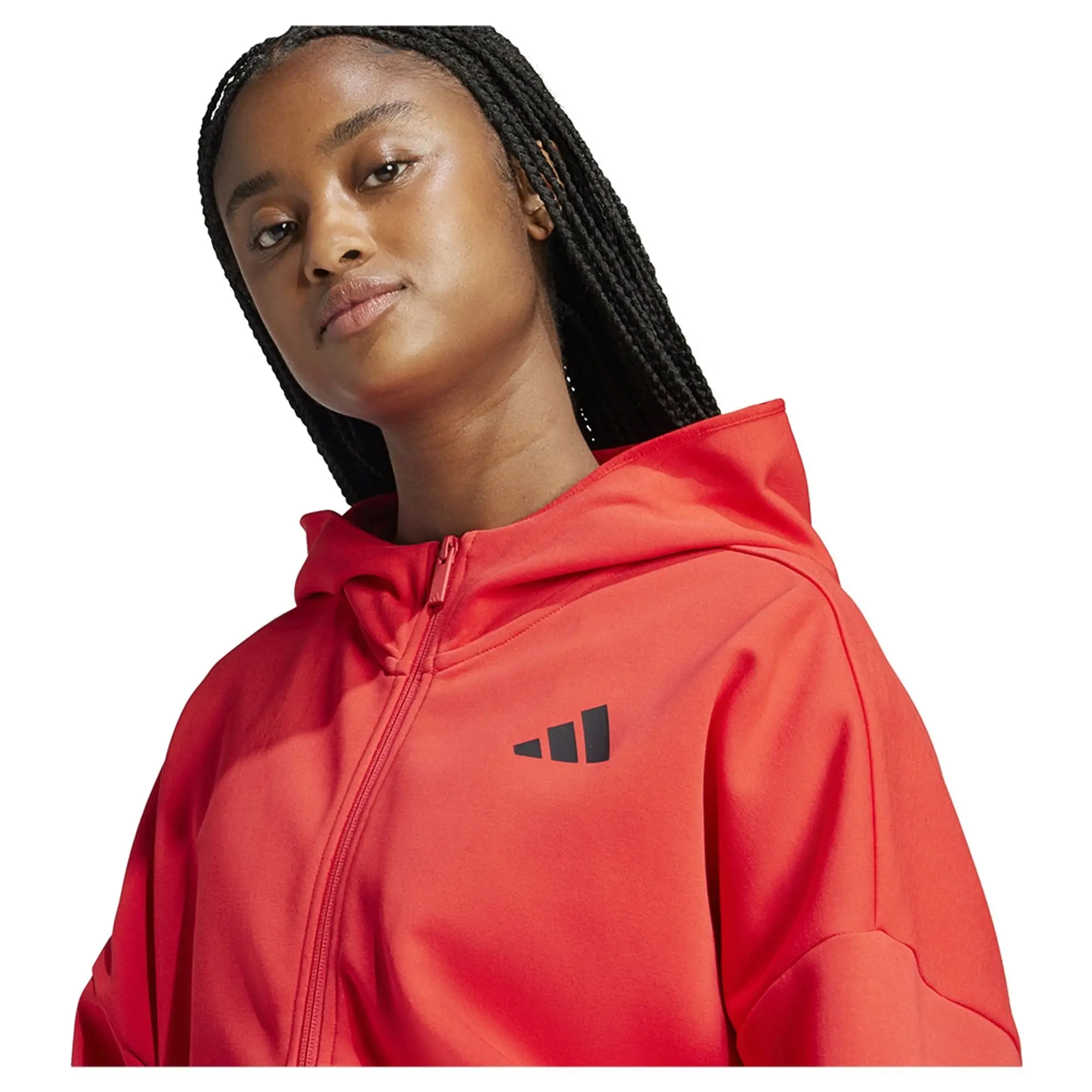 Manchester United x adidas Womens Future Icons Full Zip Hoodie Red