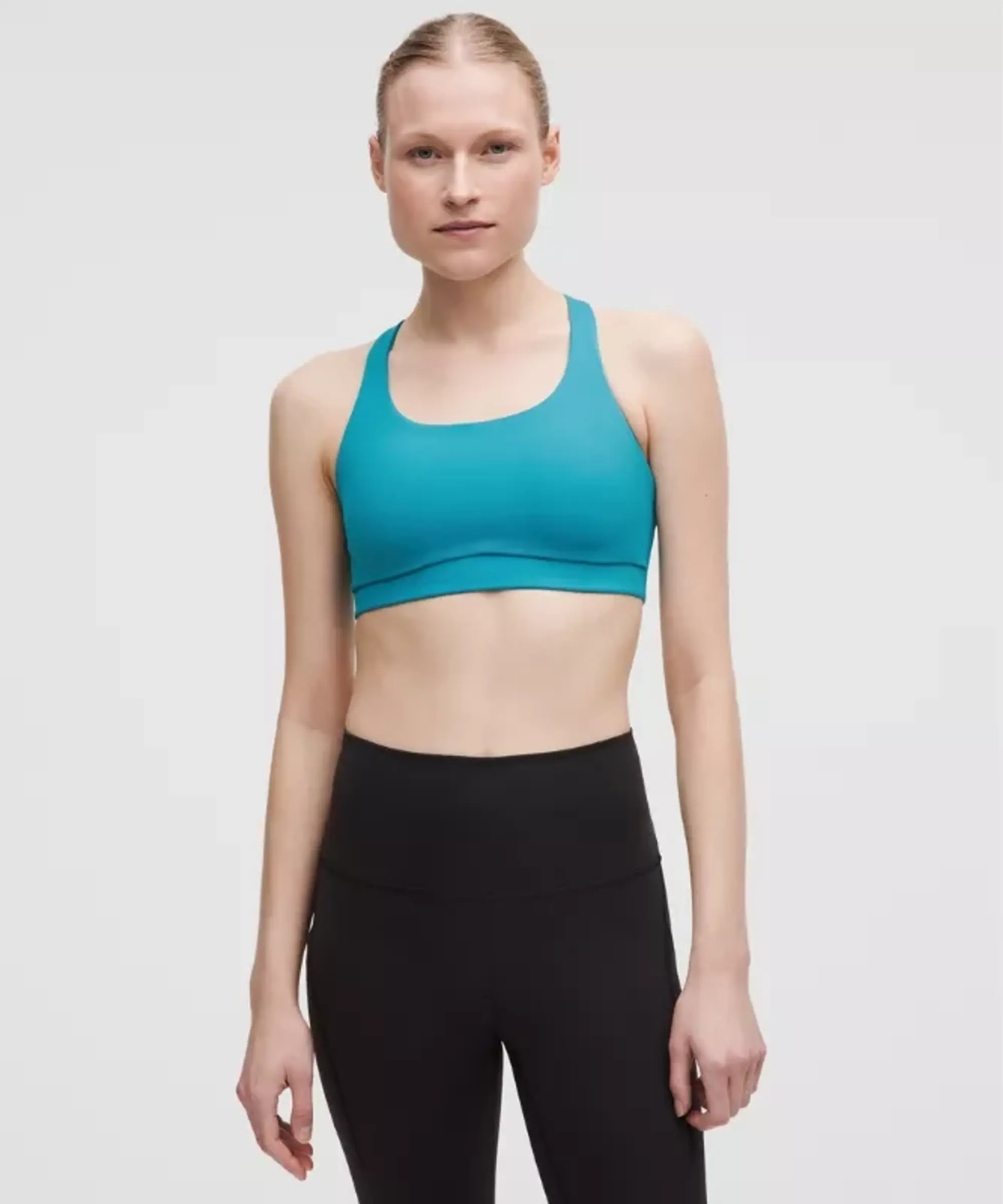 lululemon – Women's Energy Sports Bra Medium Support, B-D Cups Evolve – Color Blue – Size L