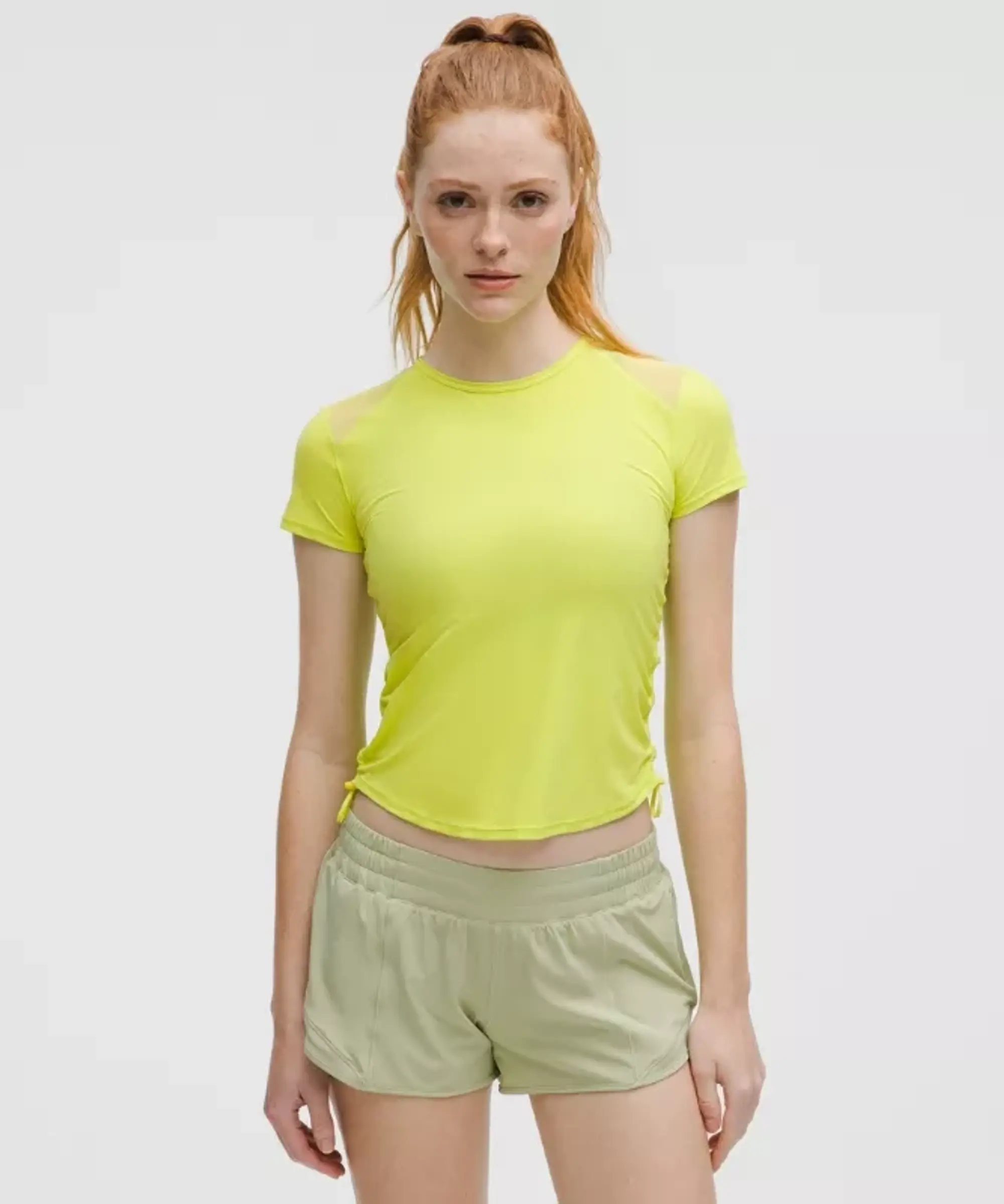 lululemon – Women's Sculpt Cinched Short-Sleeve Shirt – Color Green/Neon – Size 10