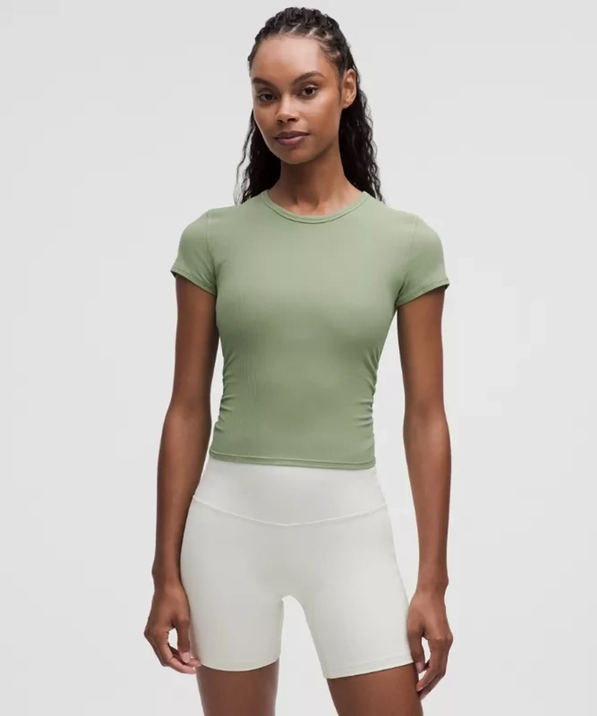 lululemon – Women's All It Takes Back-Twist Ribbed Short-Sleeve Shirt – Color Green – Size 0
