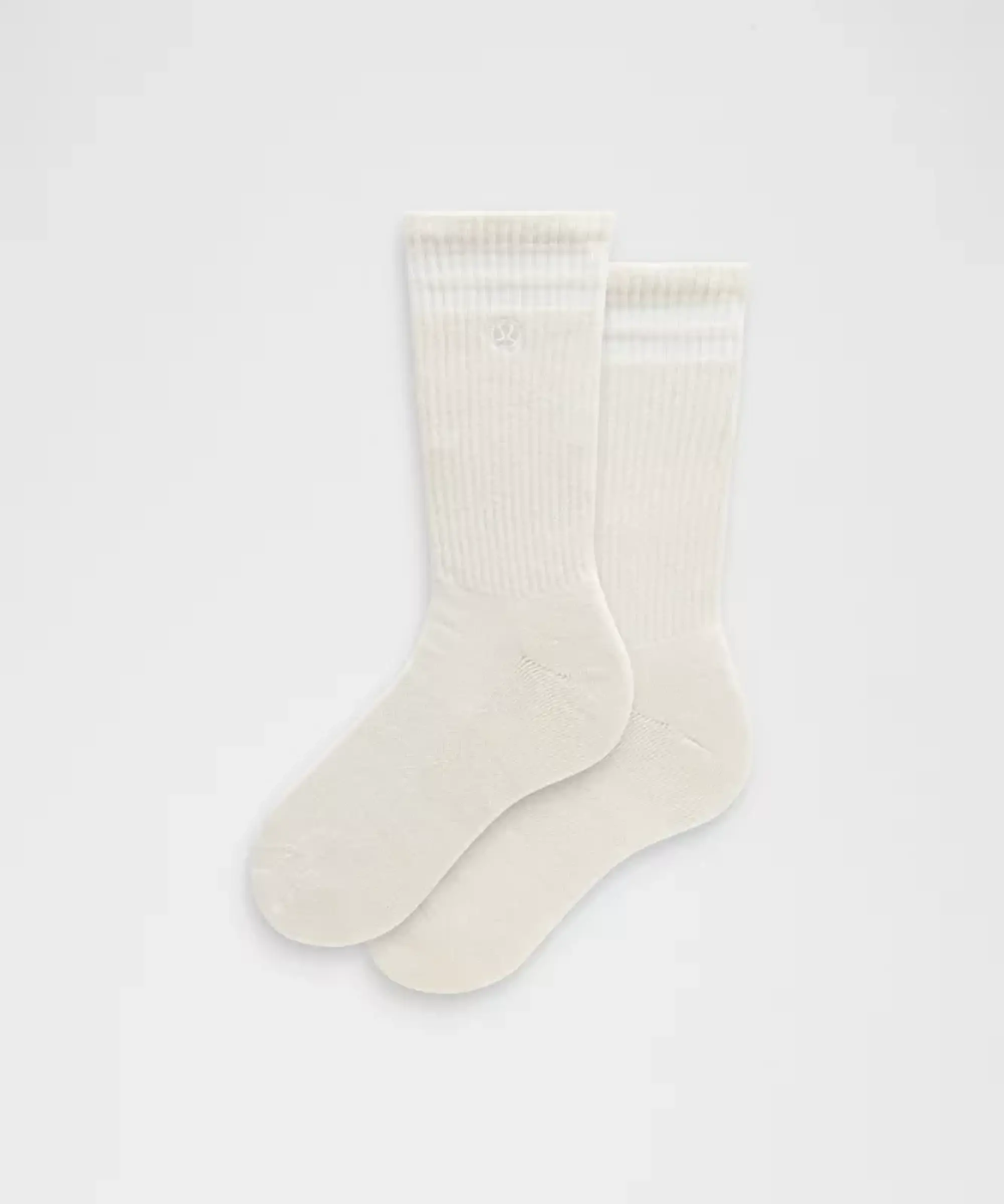 lululemon – Men's Unisex Daily Essential Crew Socks Stripe – Color White – Size L