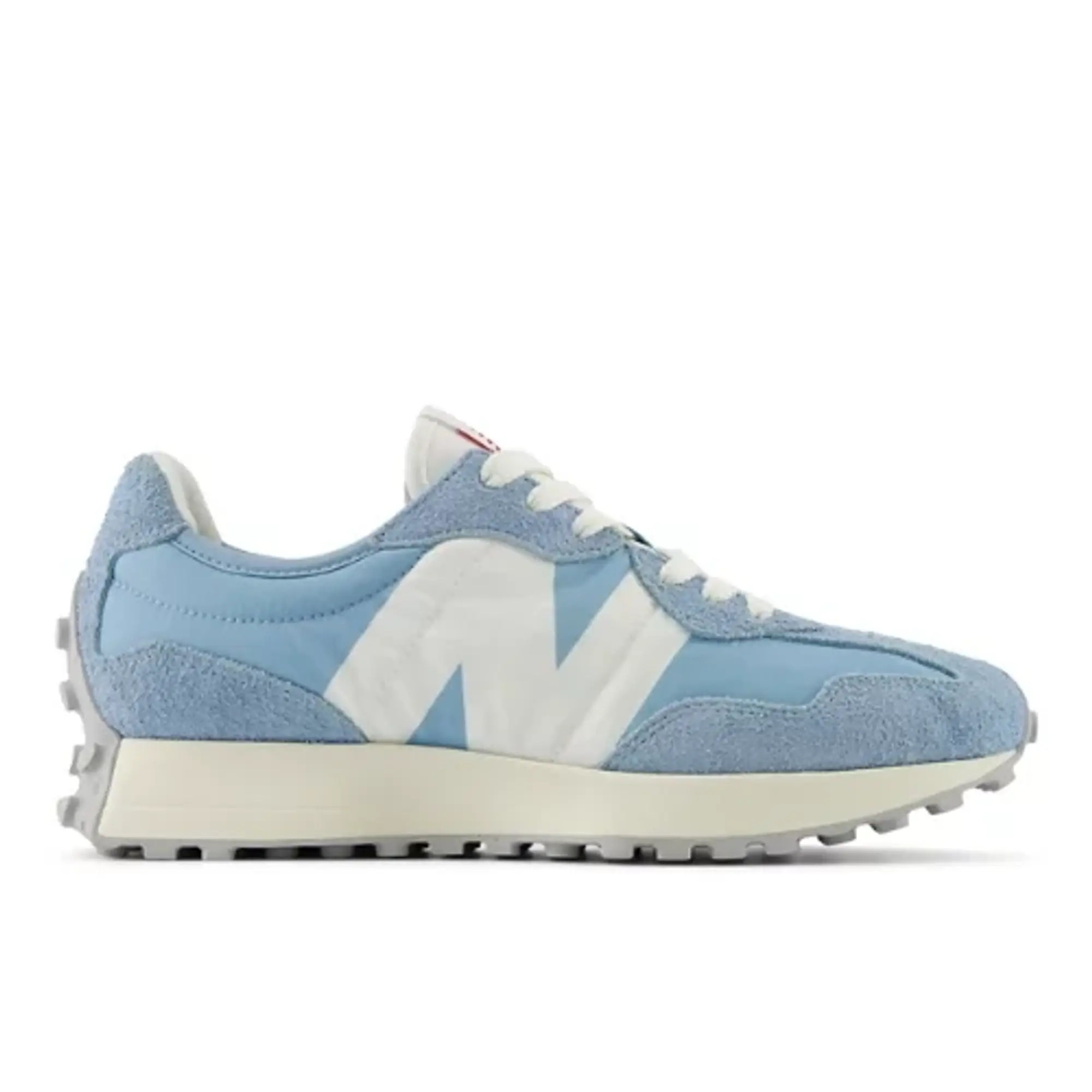 New Balance 327 Trainers in White & Pl Blue
