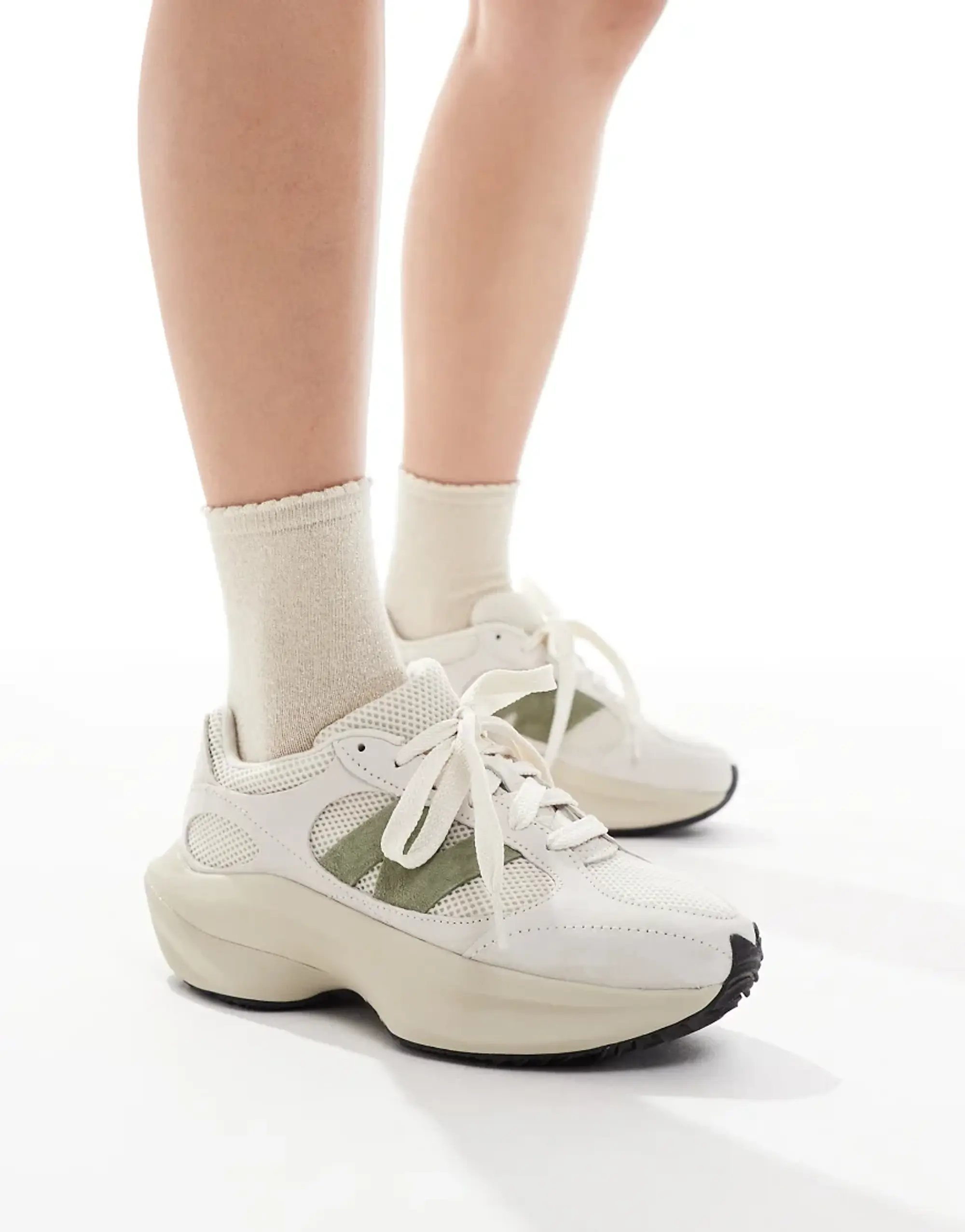New Balance Wrpd Trainers In Off White And Olive Green