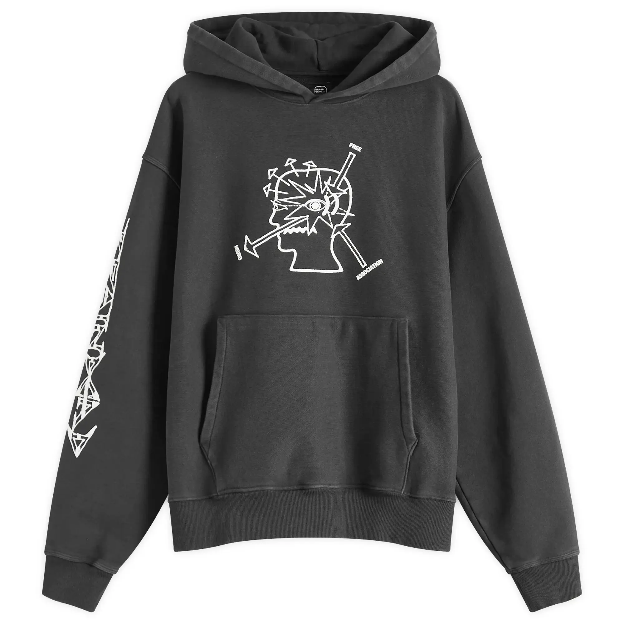 Brain Dead Men's Neuro Free Association Hoodie Washed Black