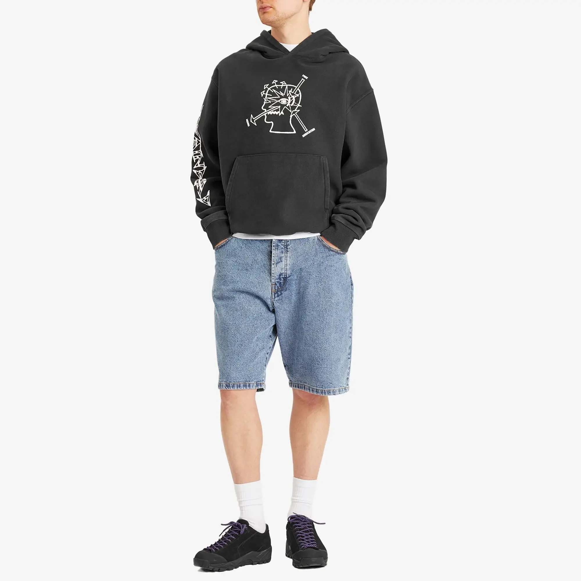 Brain Dead Men's Neuro Free Association Hoodie Washed Black