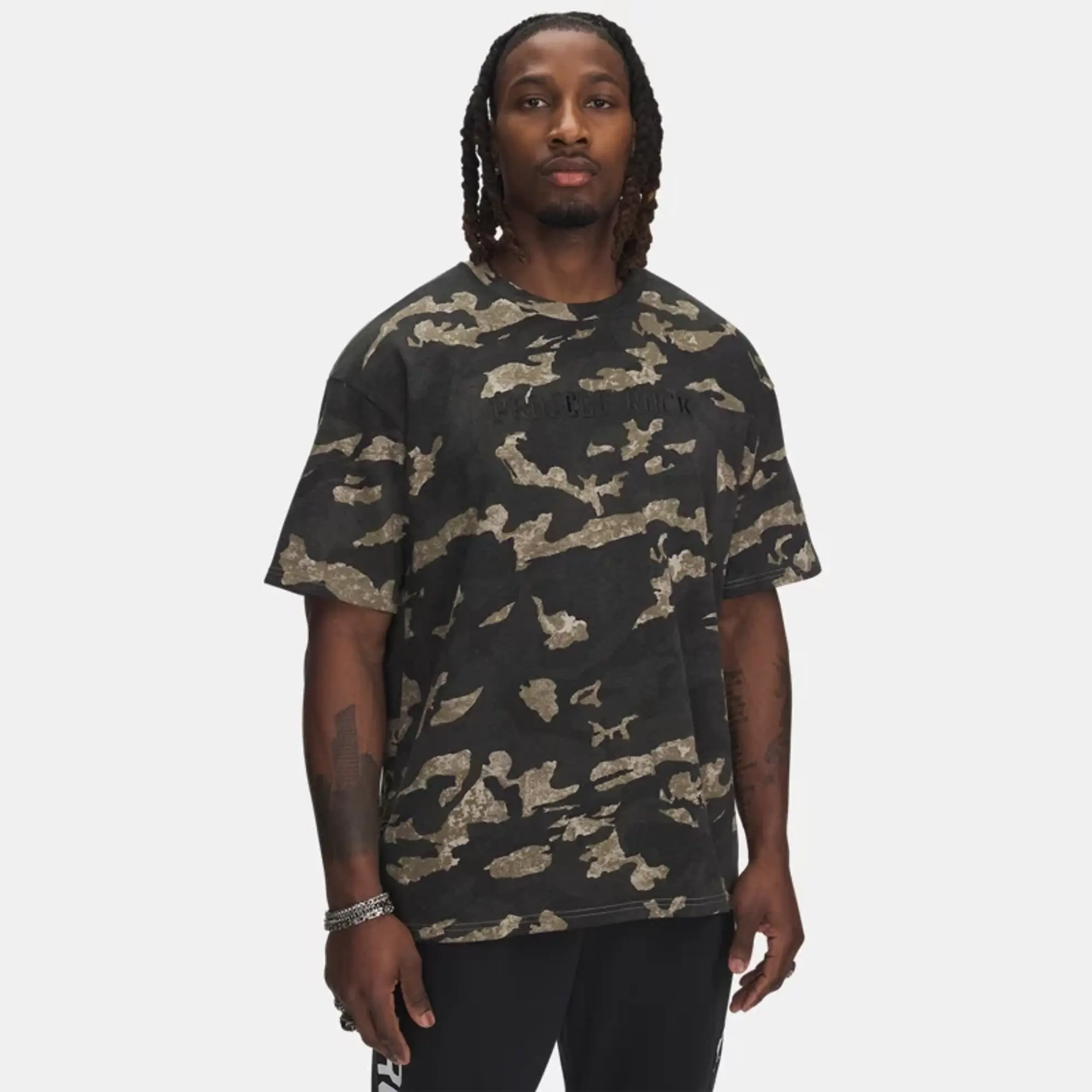 Under Armour Project Rock Heavyweight Printed Men's Short Sleeve Bayou / Black L