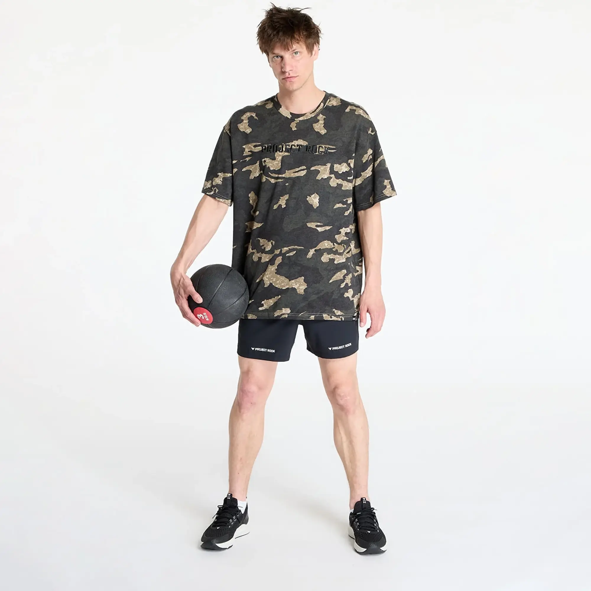 Under Armour Project Rock Heavyweight Printed Men's Short Sleeve Bayou / Black L