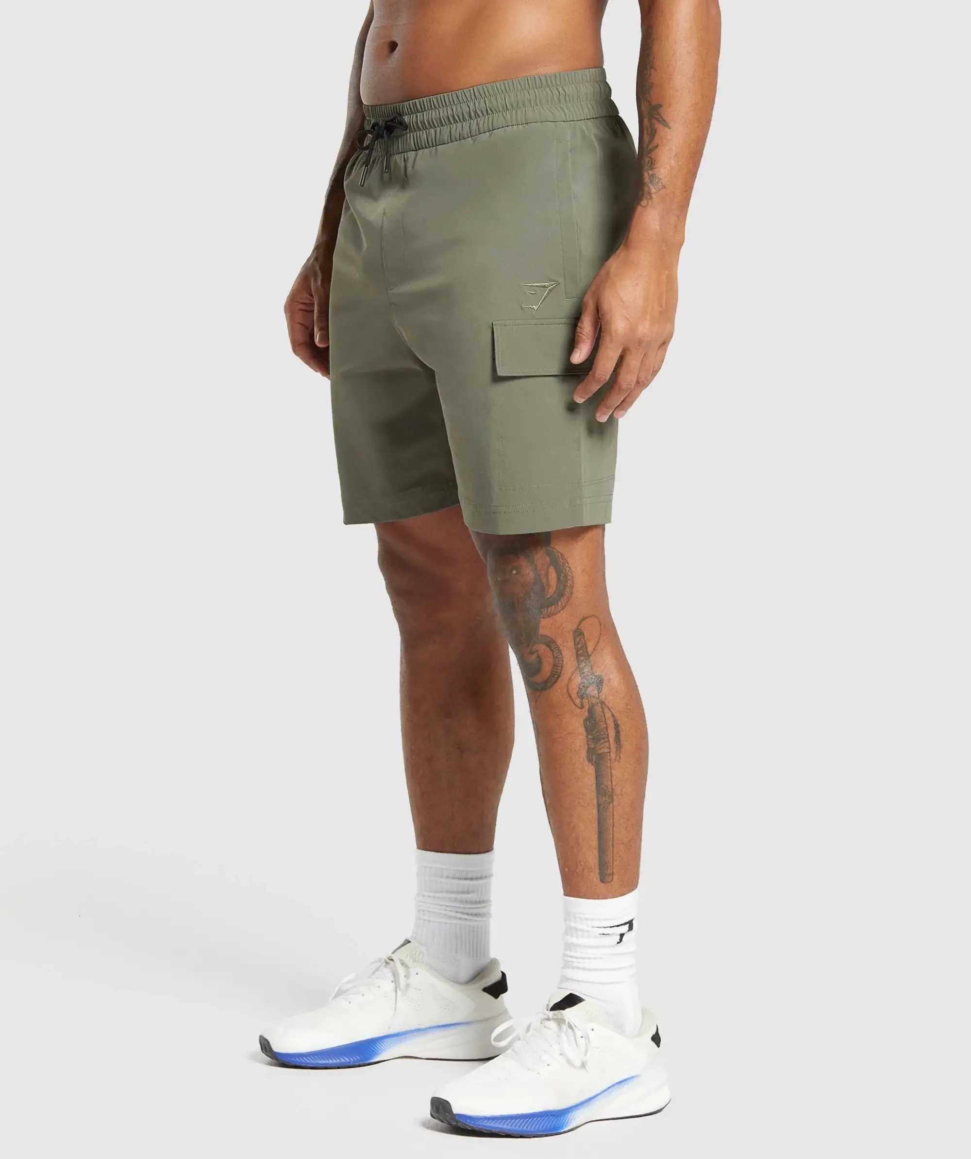  Stretch Woven Cargo Shorts - Base Green