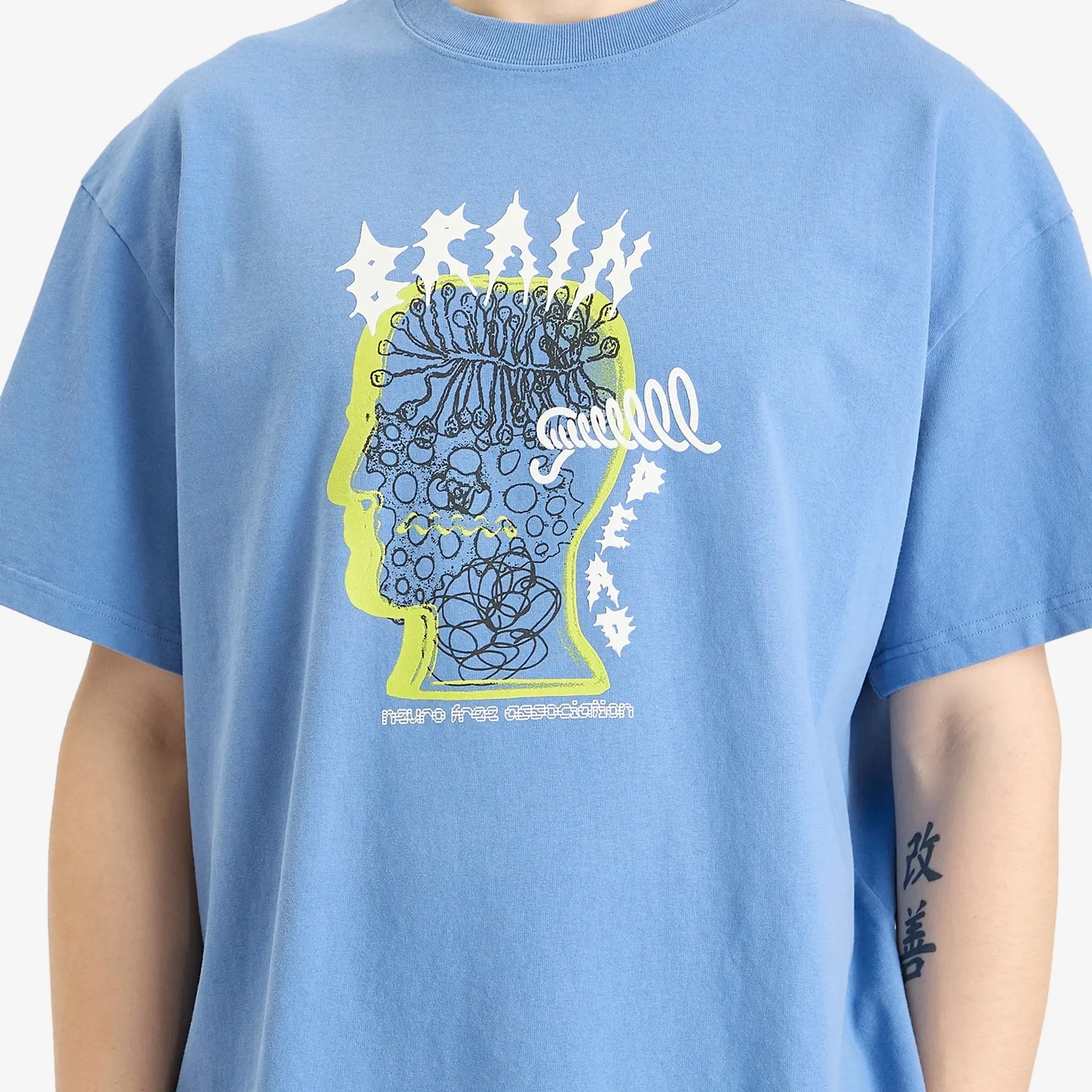 Brain Dead Men's Rising Ear T-Shirt Blue