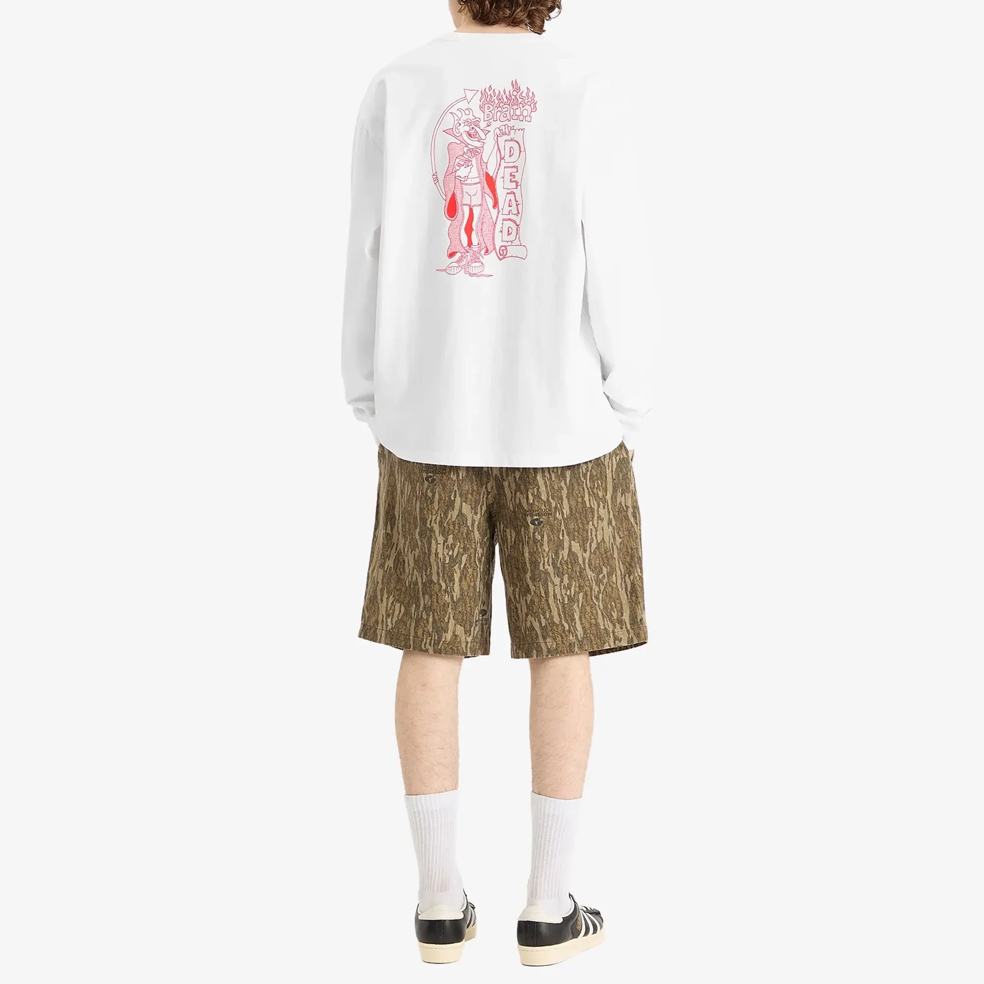 Brain Dead Men's Judgement Long Sleeve T-Shirt White