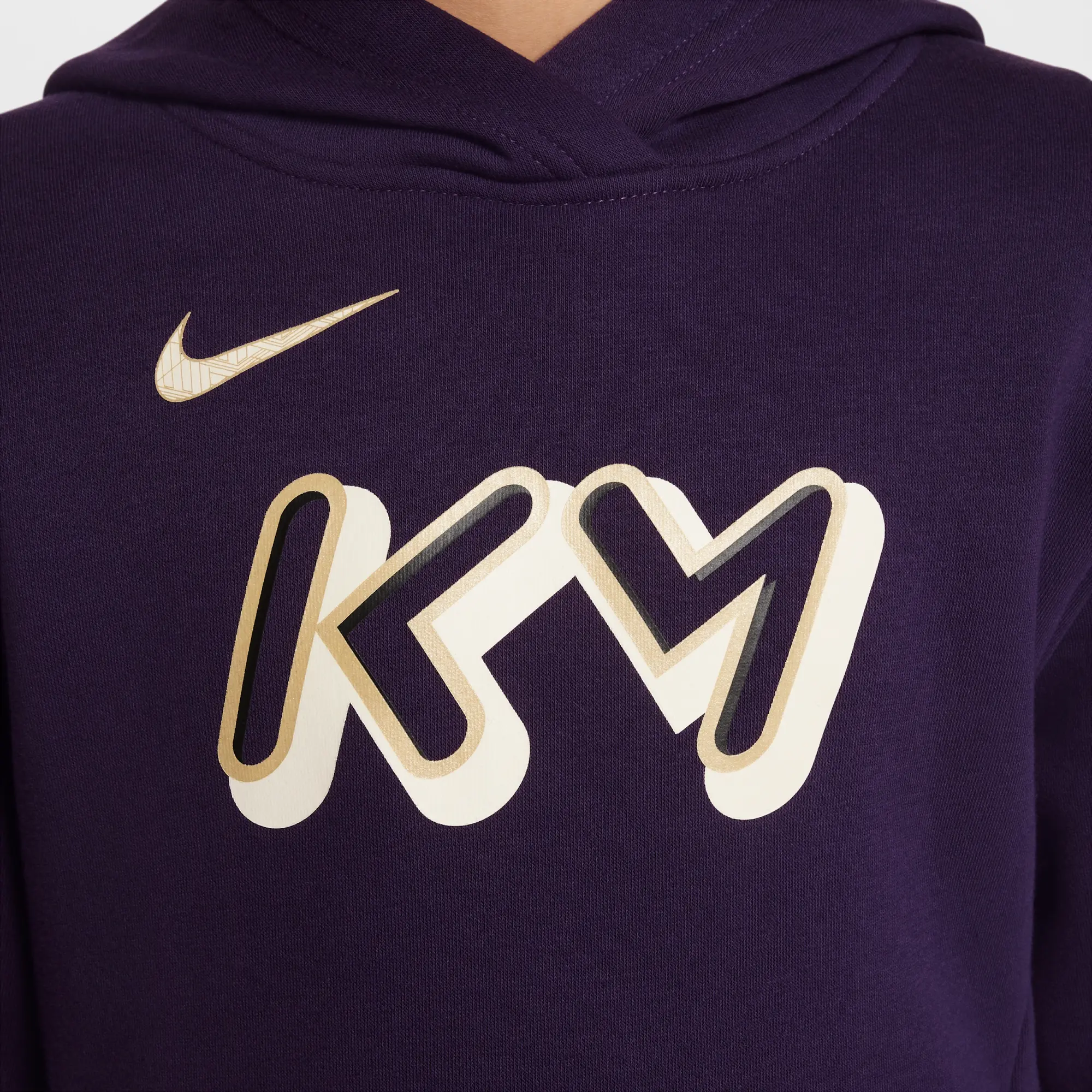 Nike Kylian Mbappé Club Fleece Older Kids' Football Hoodie - Purple - Fleece