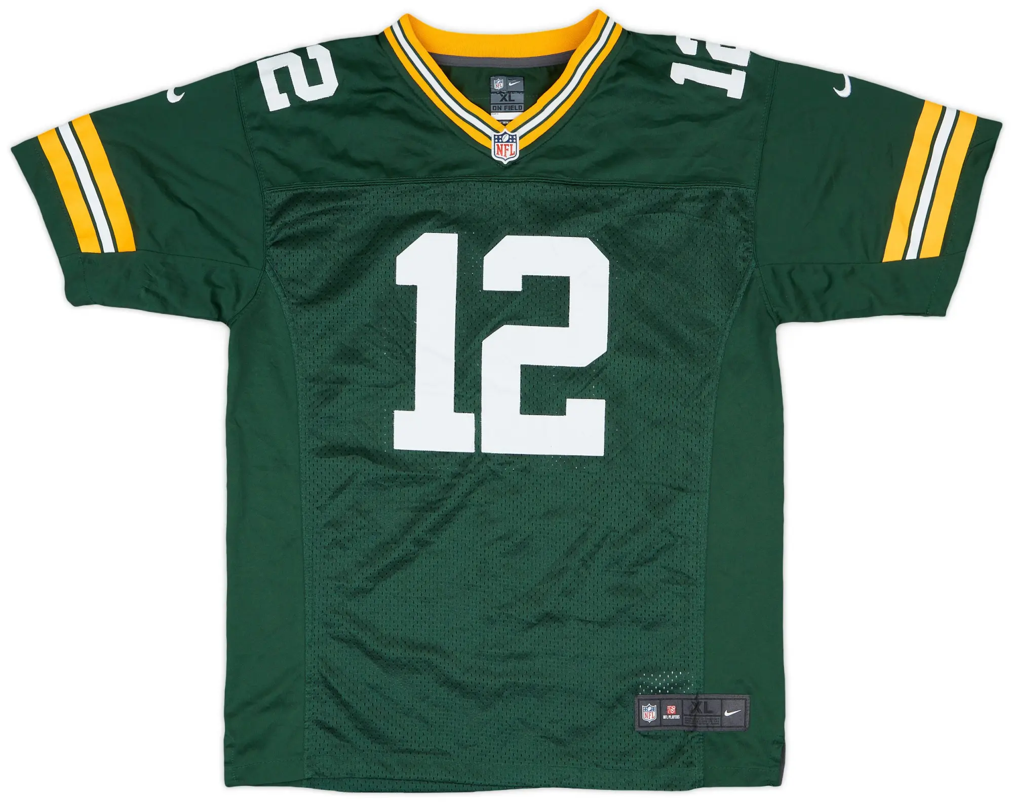 2012-16 Green Bay Packers Rodgers #12 Nike Premier Home Jersey - 7/10 - (XL.Boys)