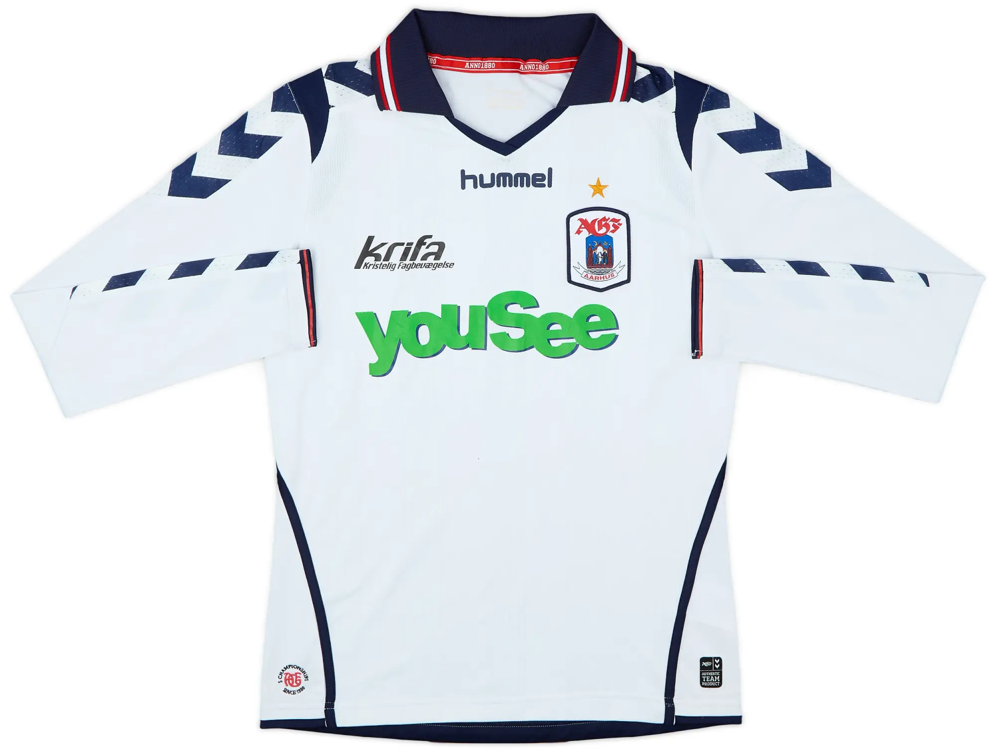 2013-15 AGF Aarhus Home L/S Shirt - 8/10 - (S)