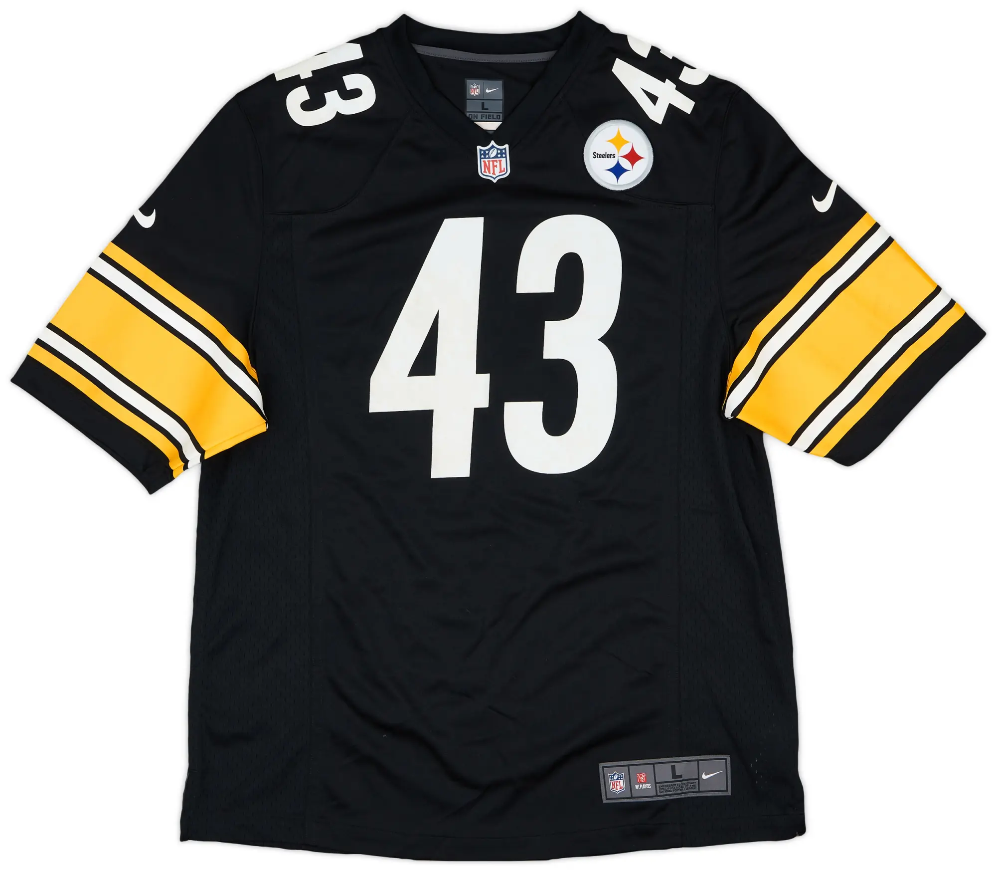 2012-14 Pittsburgh Steelers Polamalu #43 Nike Game Home Jersey - 5/10 - (L)
