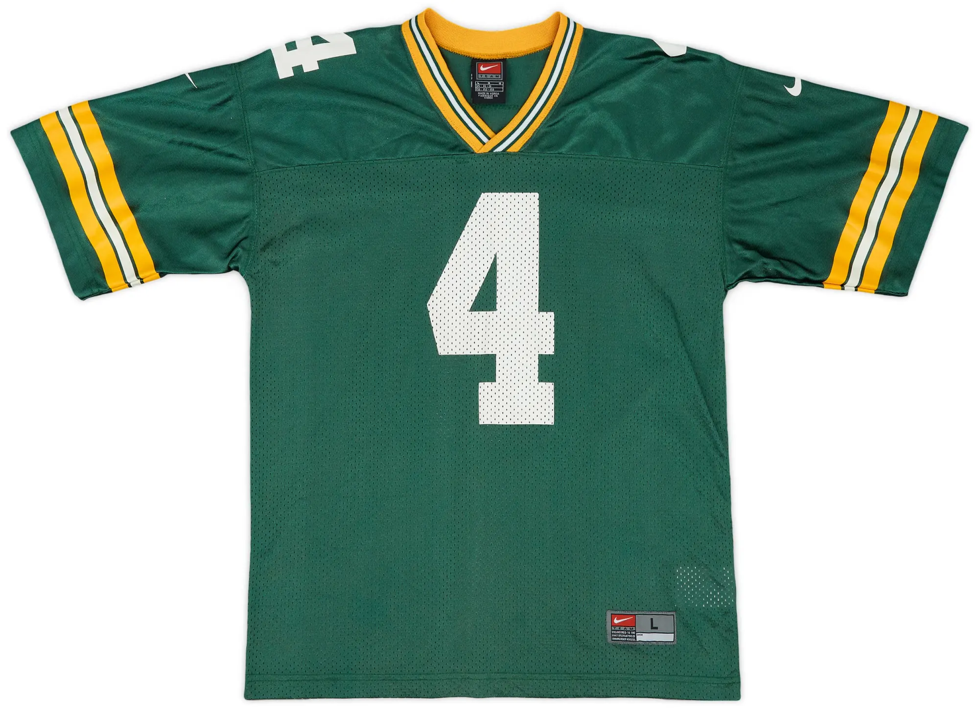 2000 Green Bay Packers Favre #4 Nike Home Jersey - 7/10 - (L.Boys)