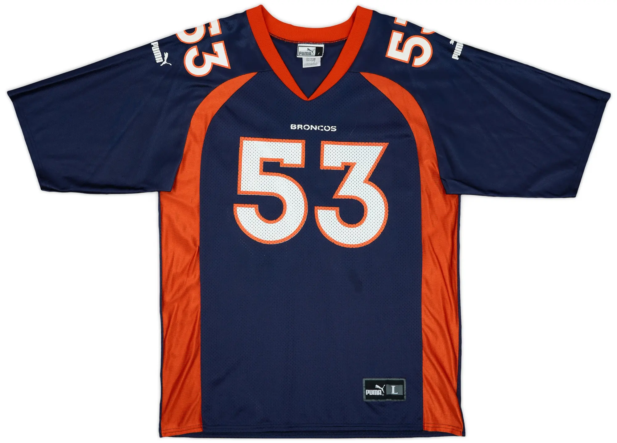 1998-01 Denver Broncos Romanowski #53 Puma Home Jersey - 8/10 - (L)