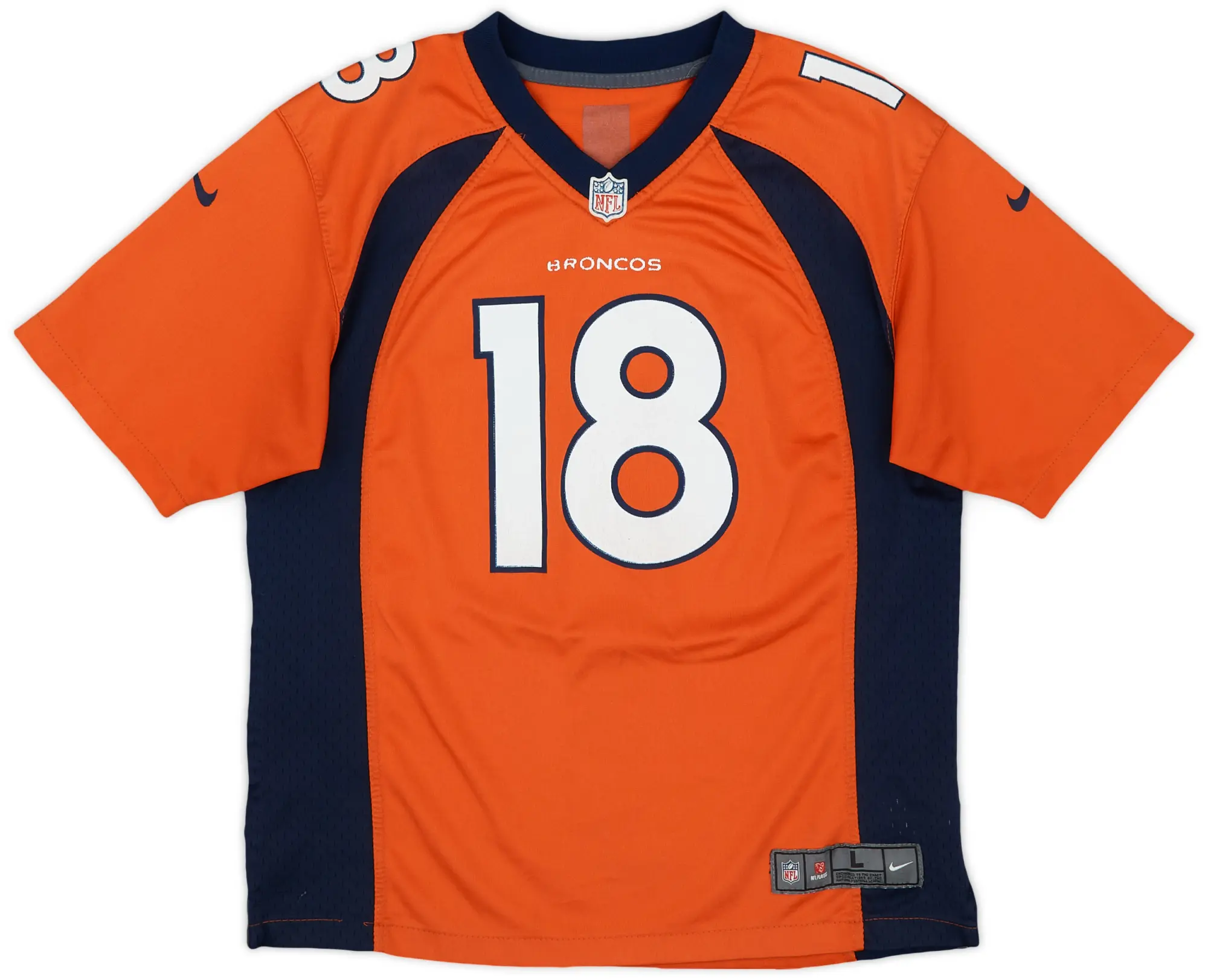 2013-15 Denver Broncos Manning #18 Nike Game Home Jersey - 6/10 - (L.Boys)