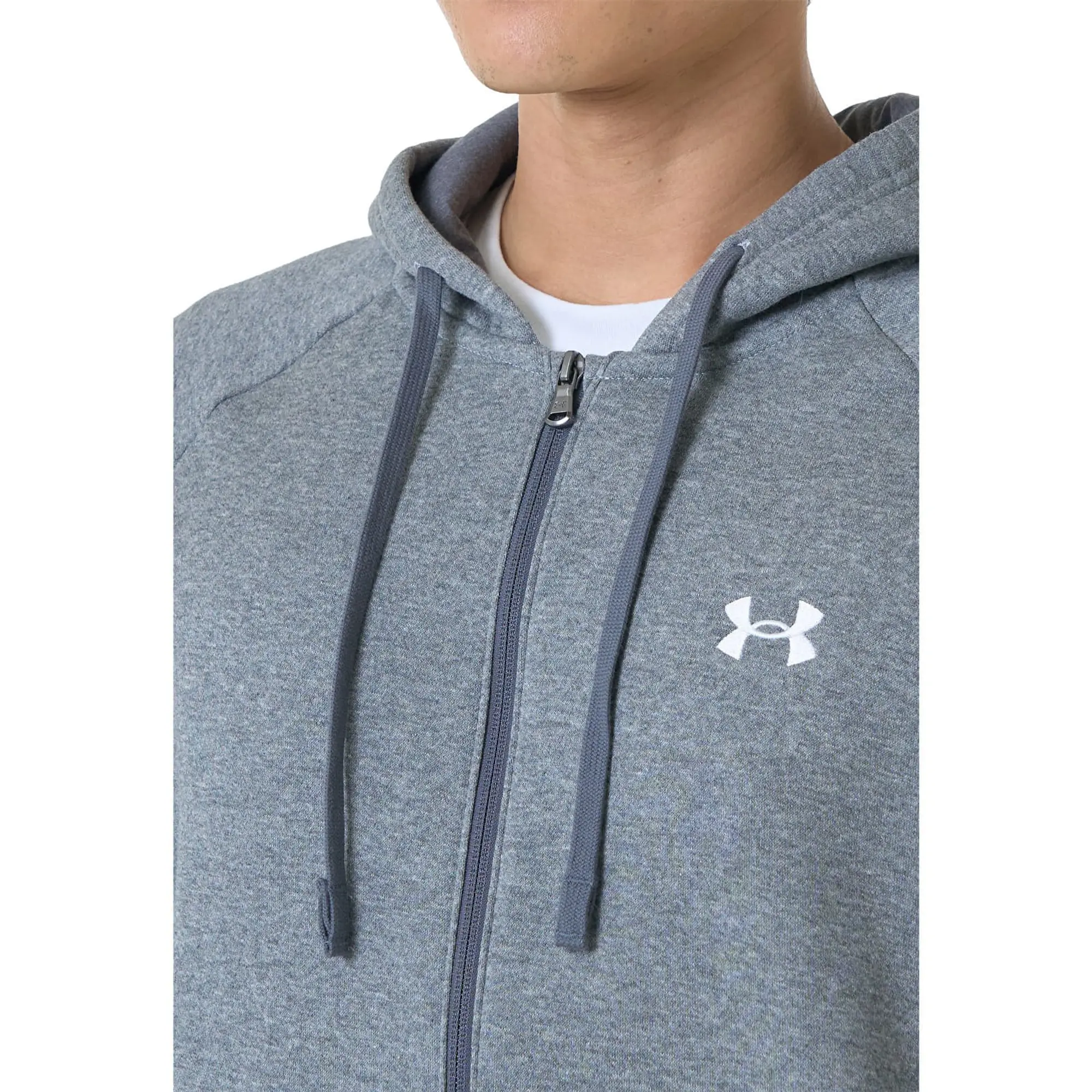 Sweatshirt Under Armour Rival Fleece Fz Hoodie Castlerock Light Heather/ White S