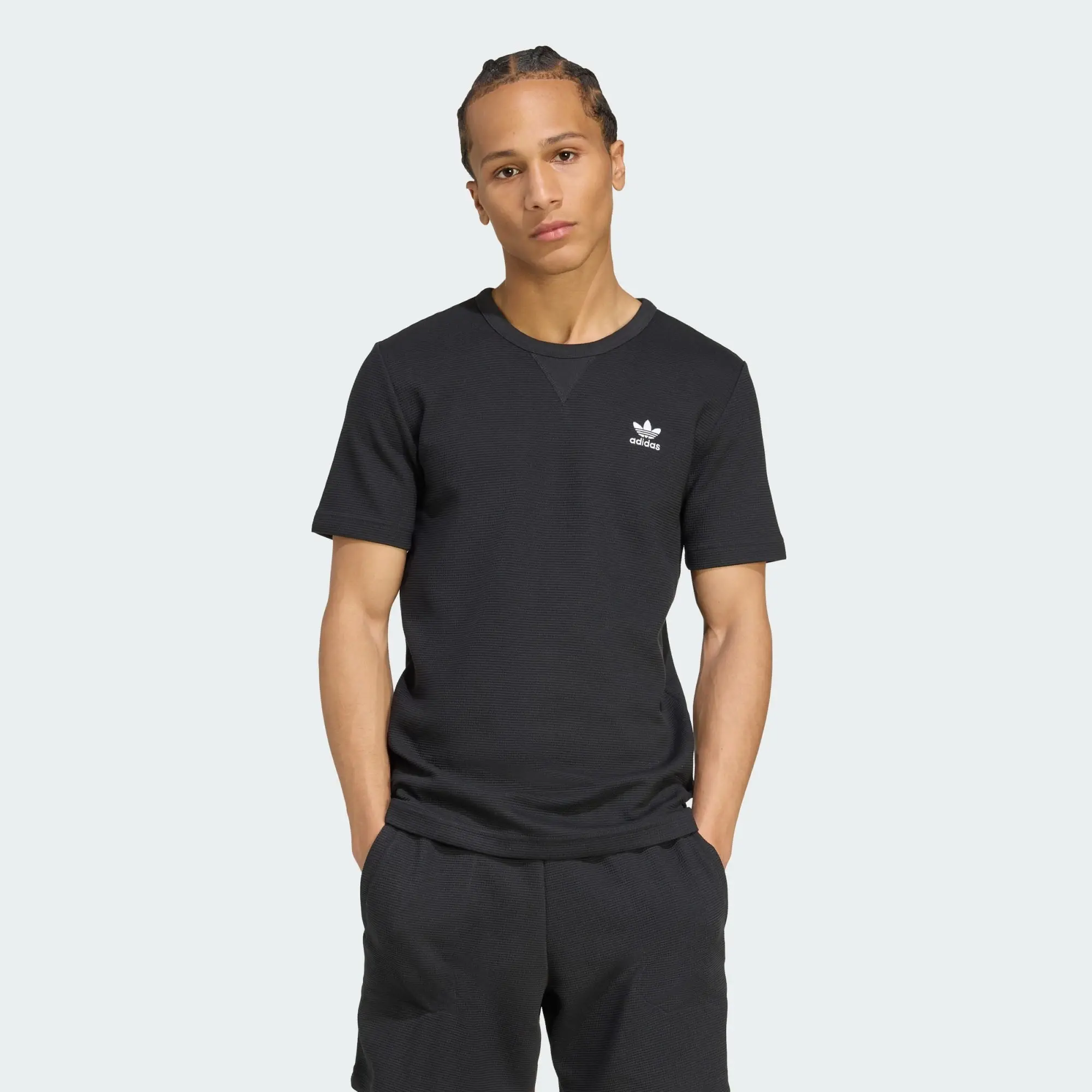 adidas Originals Men Trefoil Essentials Waffle Tee