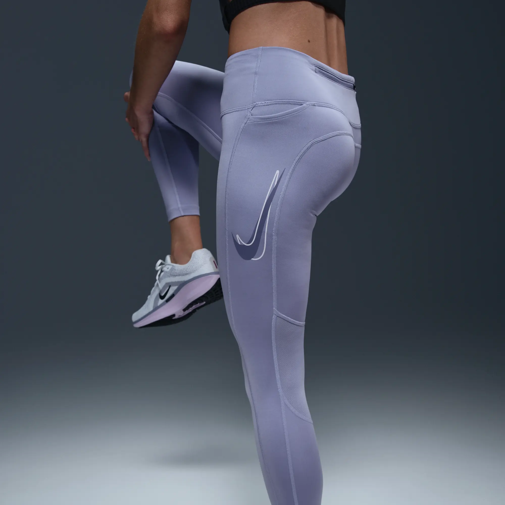 Nike Fast Women's Mid-Rise 7/8 Leggings - Purple - Polyester/Elastane