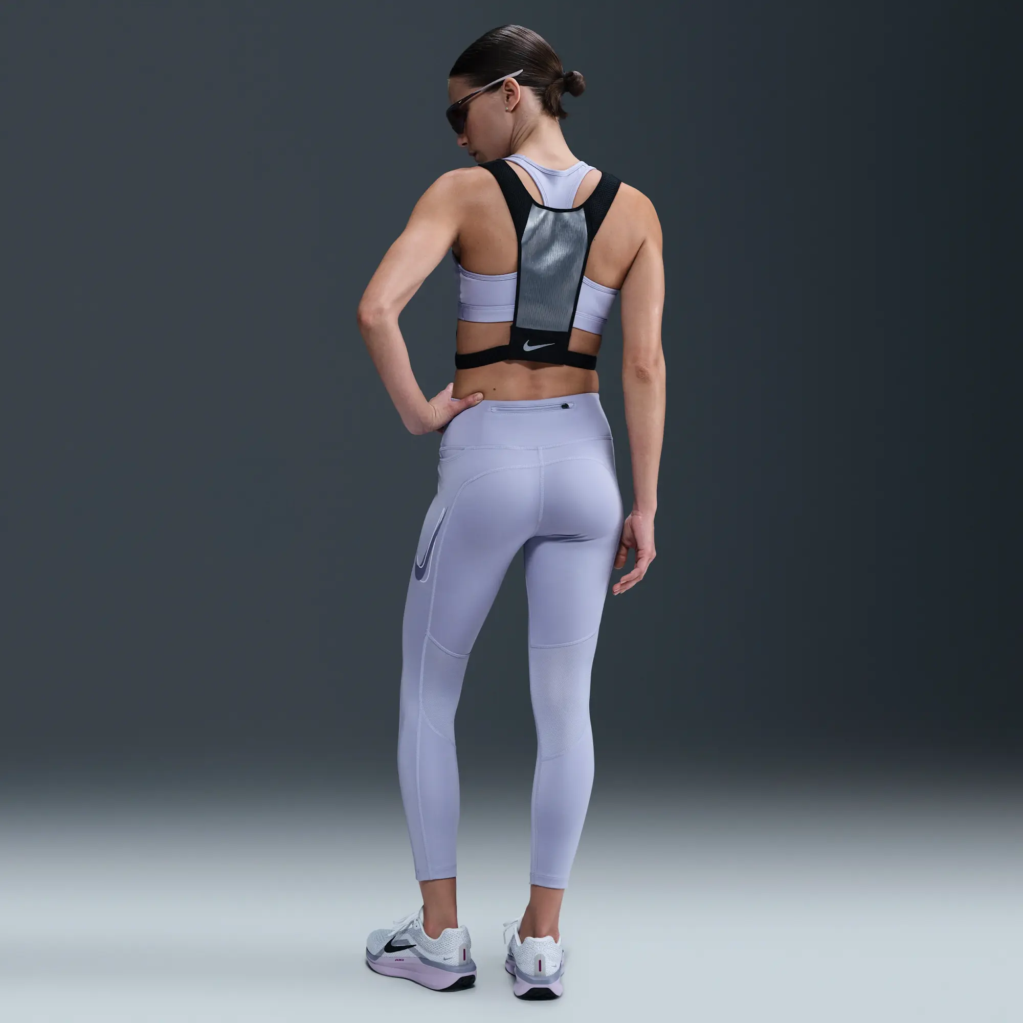 Nike Fast Women's Mid-Rise 7/8 Leggings - Purple - Polyester/Elastane