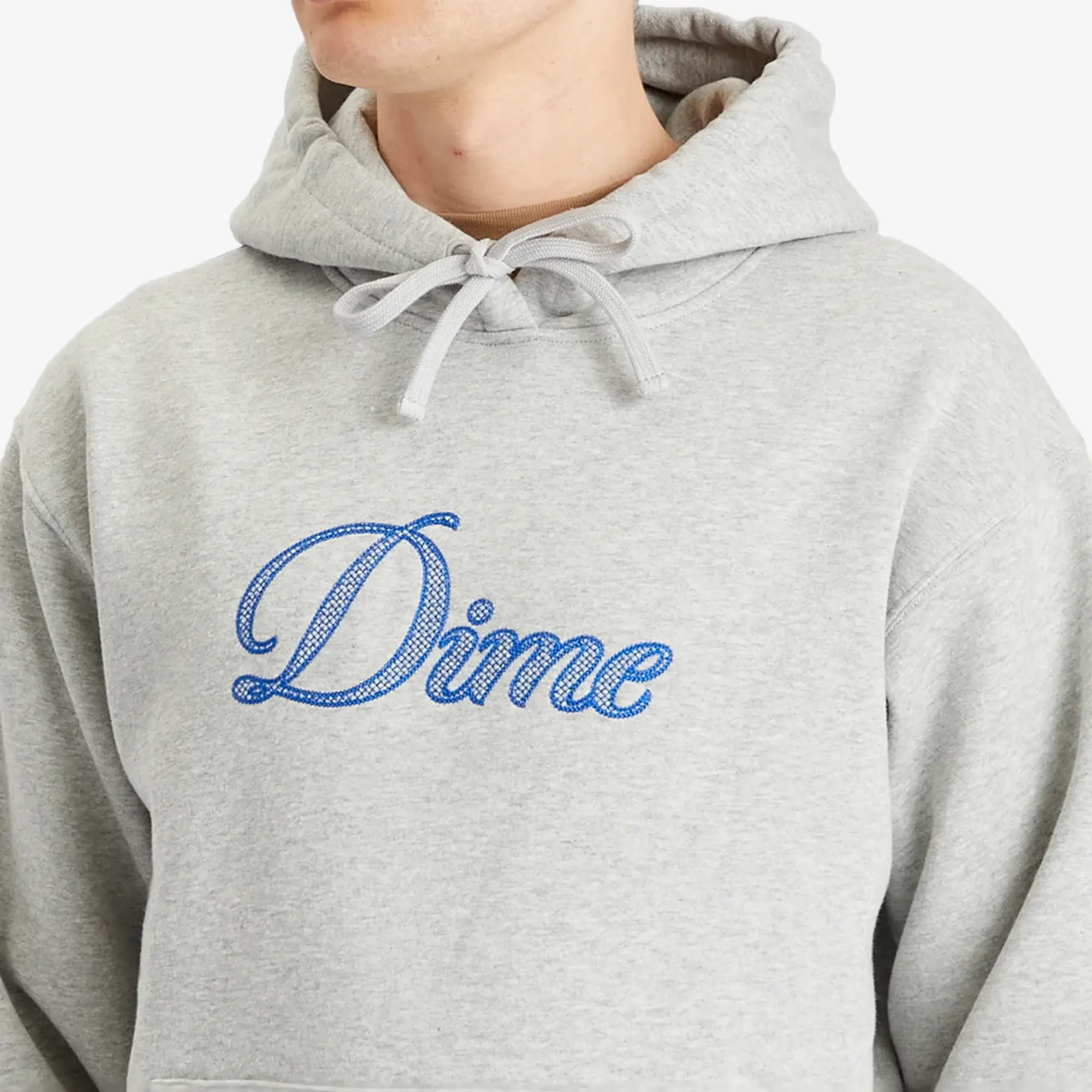 Dime Men's Cursive Logo Hoodie Heather Gray