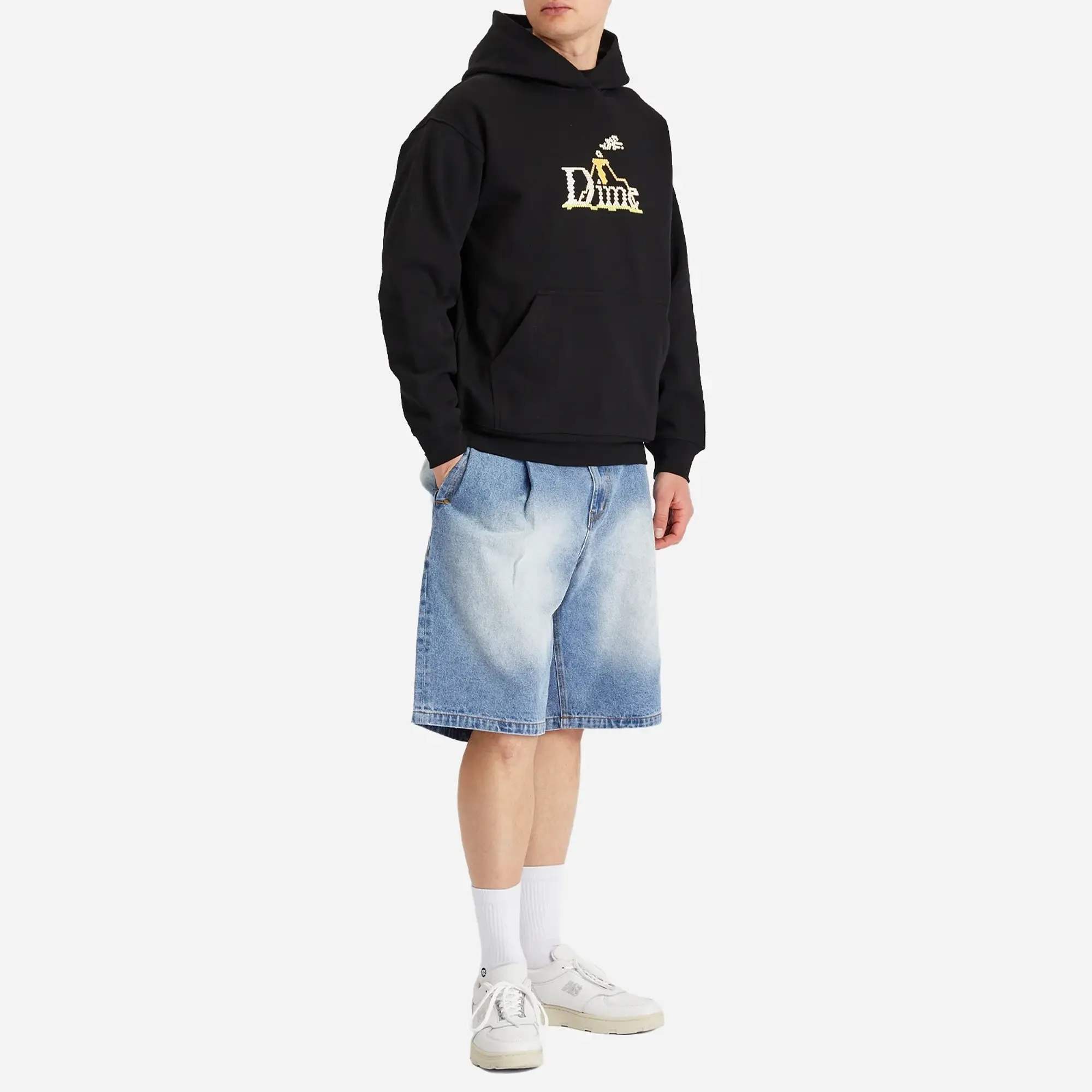 Dime Men's Pleated Denim Shorts Blue Washed