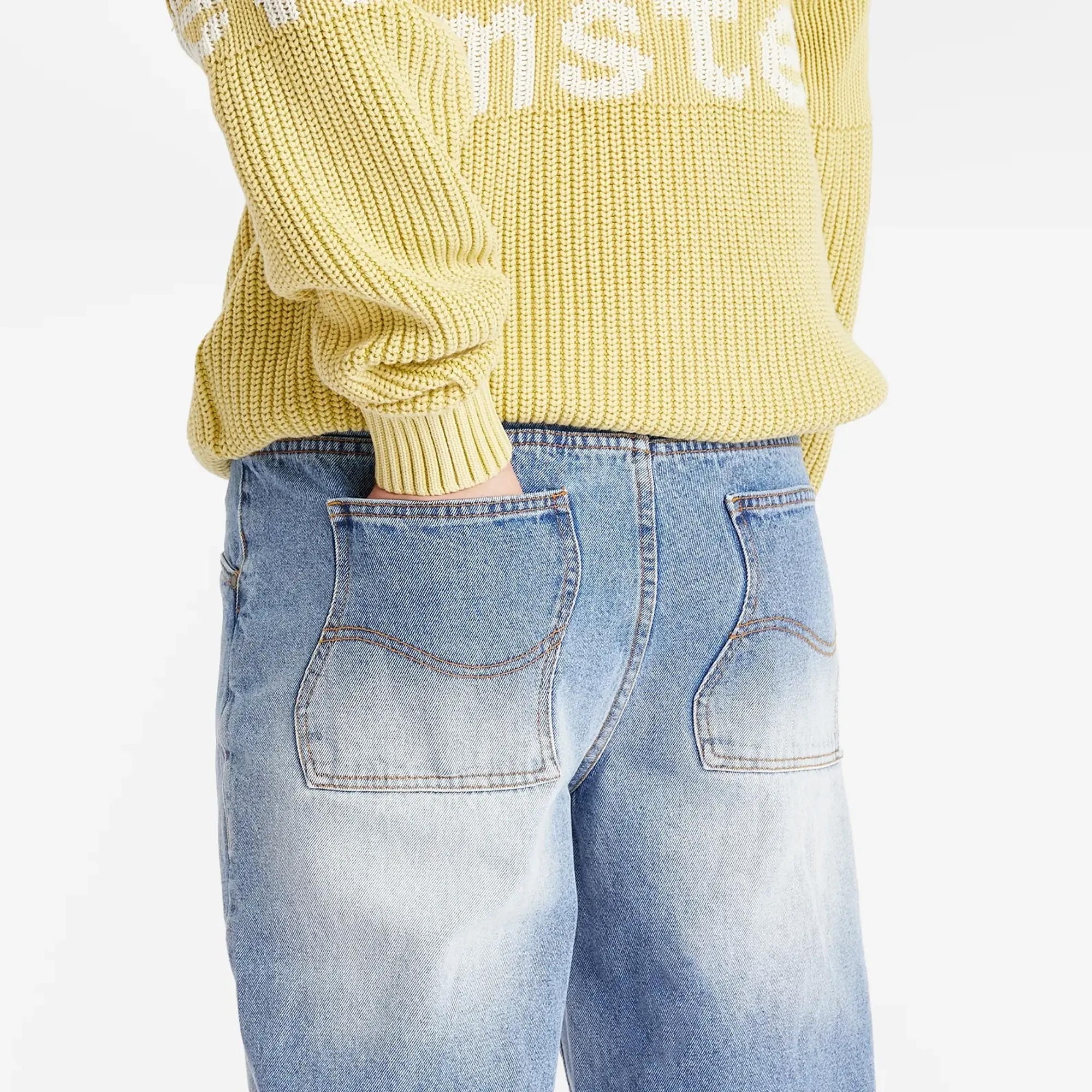 Dime Men's Classic Relaxed Denim Pants Sandblasted Blue