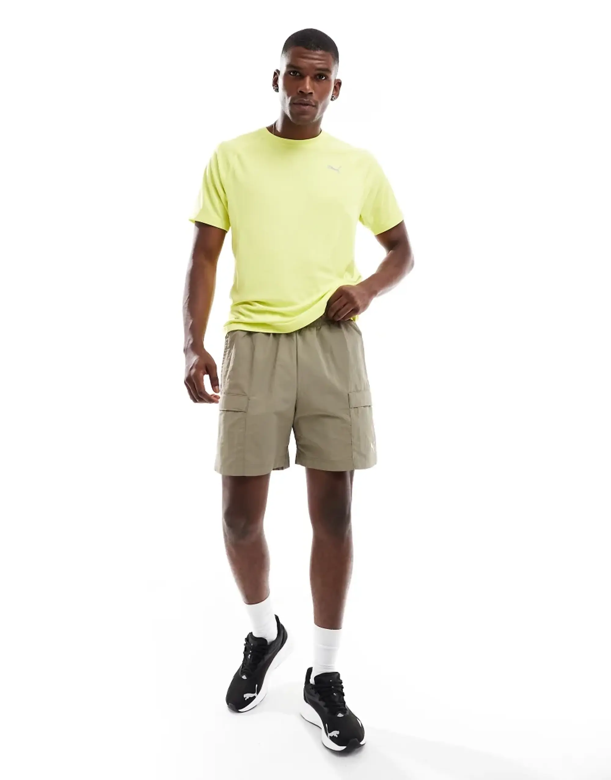 PUMA Wardrobe Essentials Relaxed Cargo Shorts 6 Men, Velvet Moss