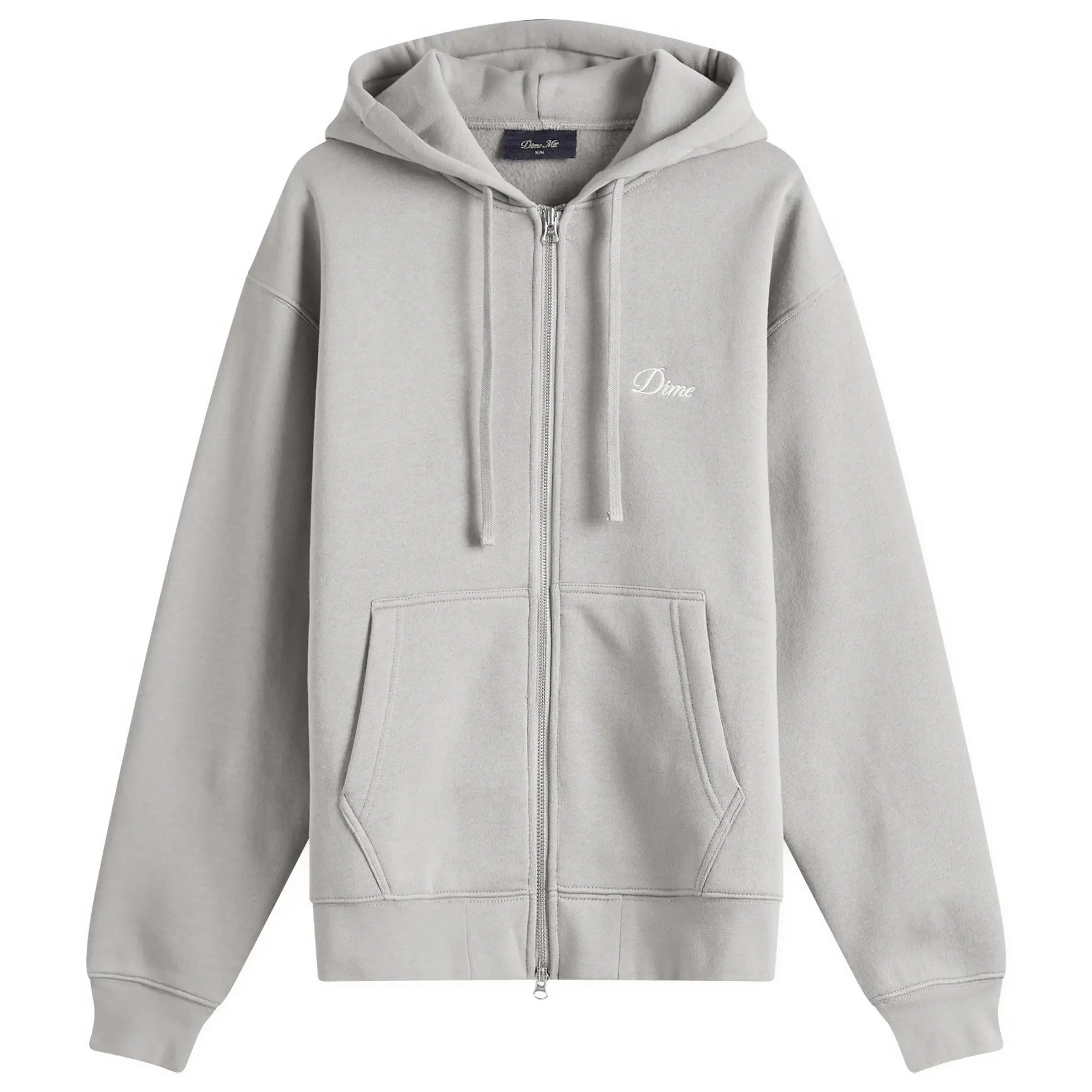 Dime Men's Cursive Zip Hoodie Charcoal