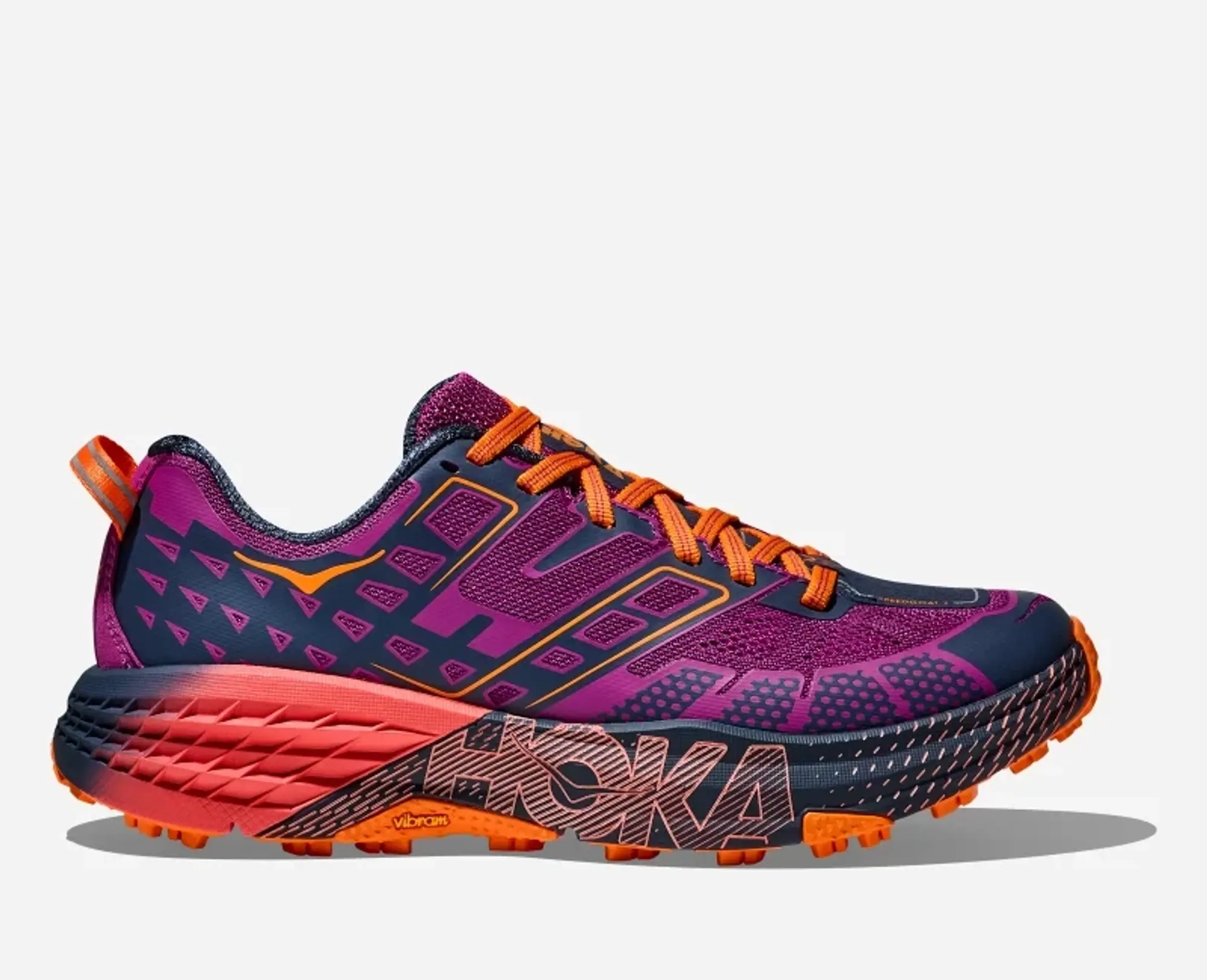 Hoka Speedgoat 2 Trail Shoes In Wild Flower/Electric Tangerine