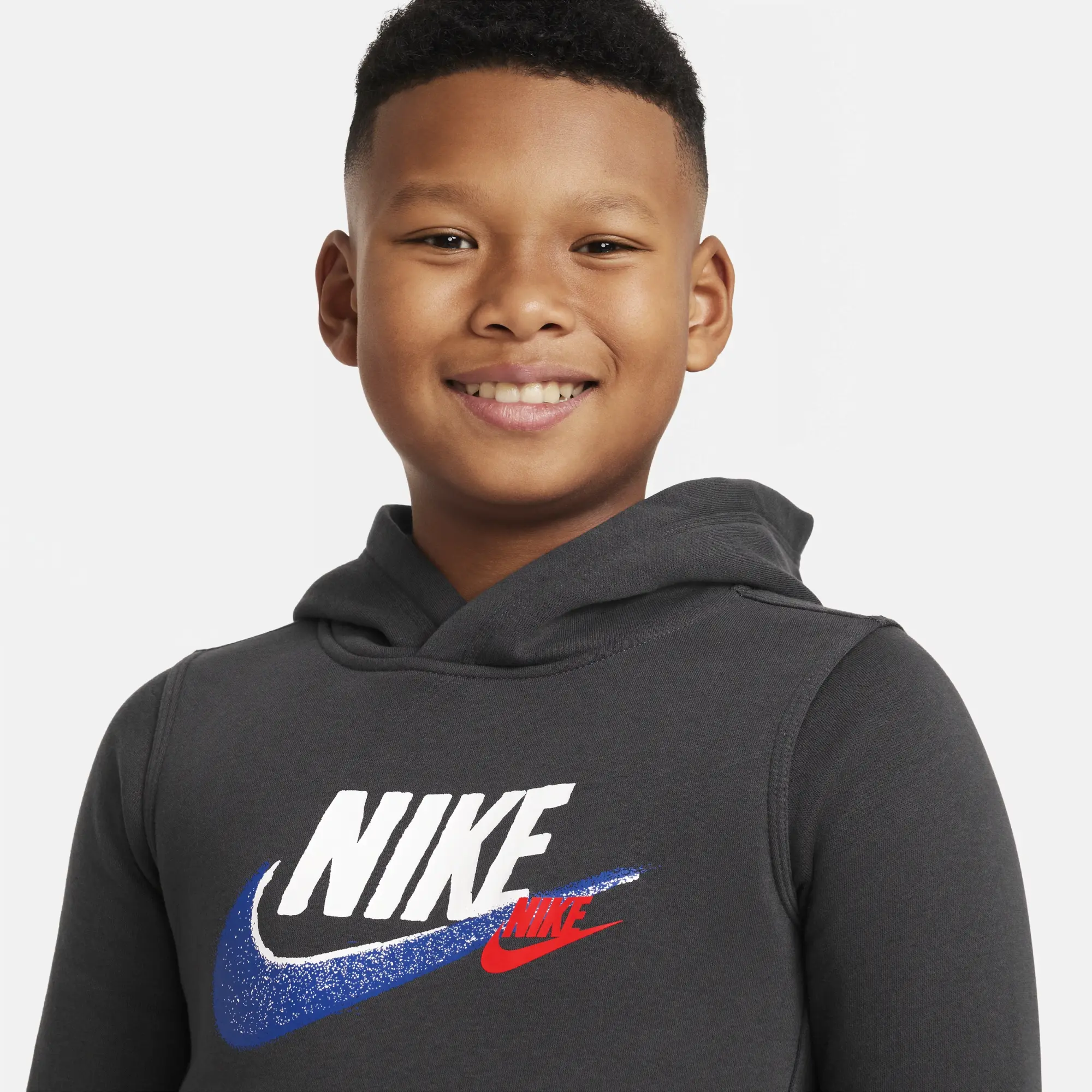 Nike Sportswear Standard Issue Older Kids' (Boys') Fleece Pullover Hoodie - Grey - Cotton/Polyester