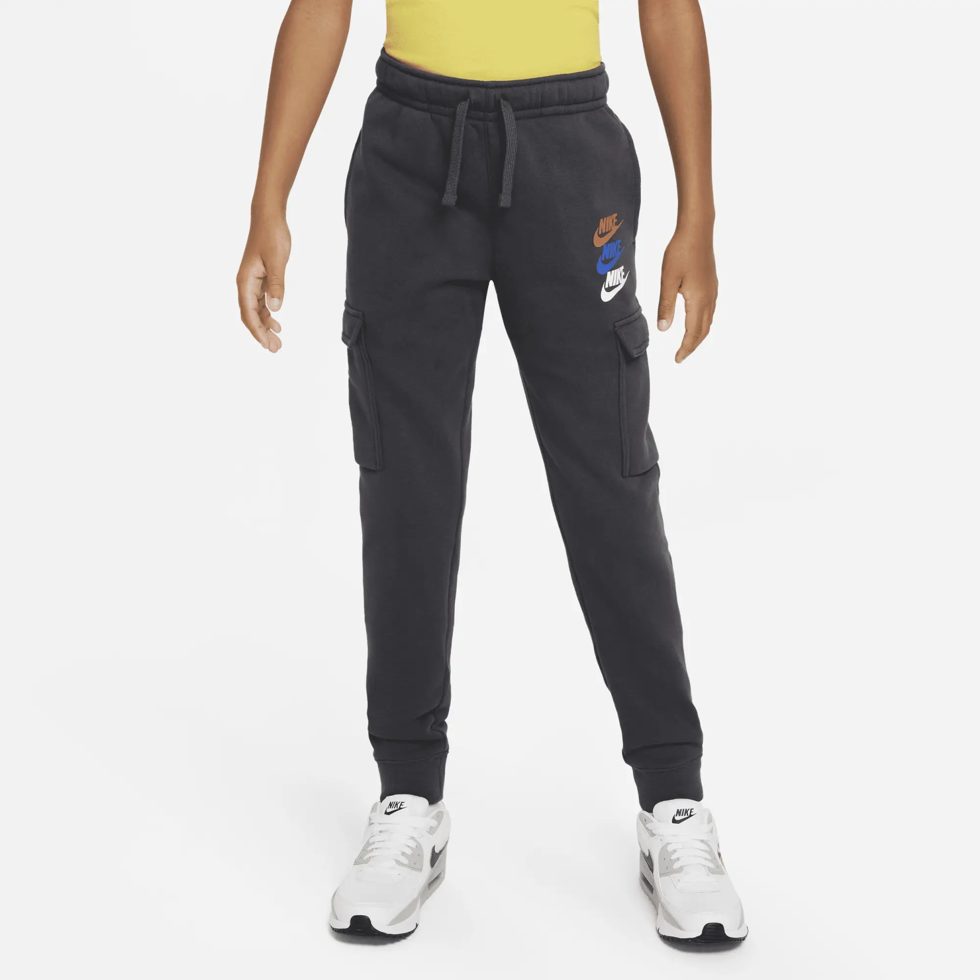 Nike Sportswear Standard Issue Older Kids' (Boys') Fleece Cargo Trousers - Grey - Cotton/Polyester