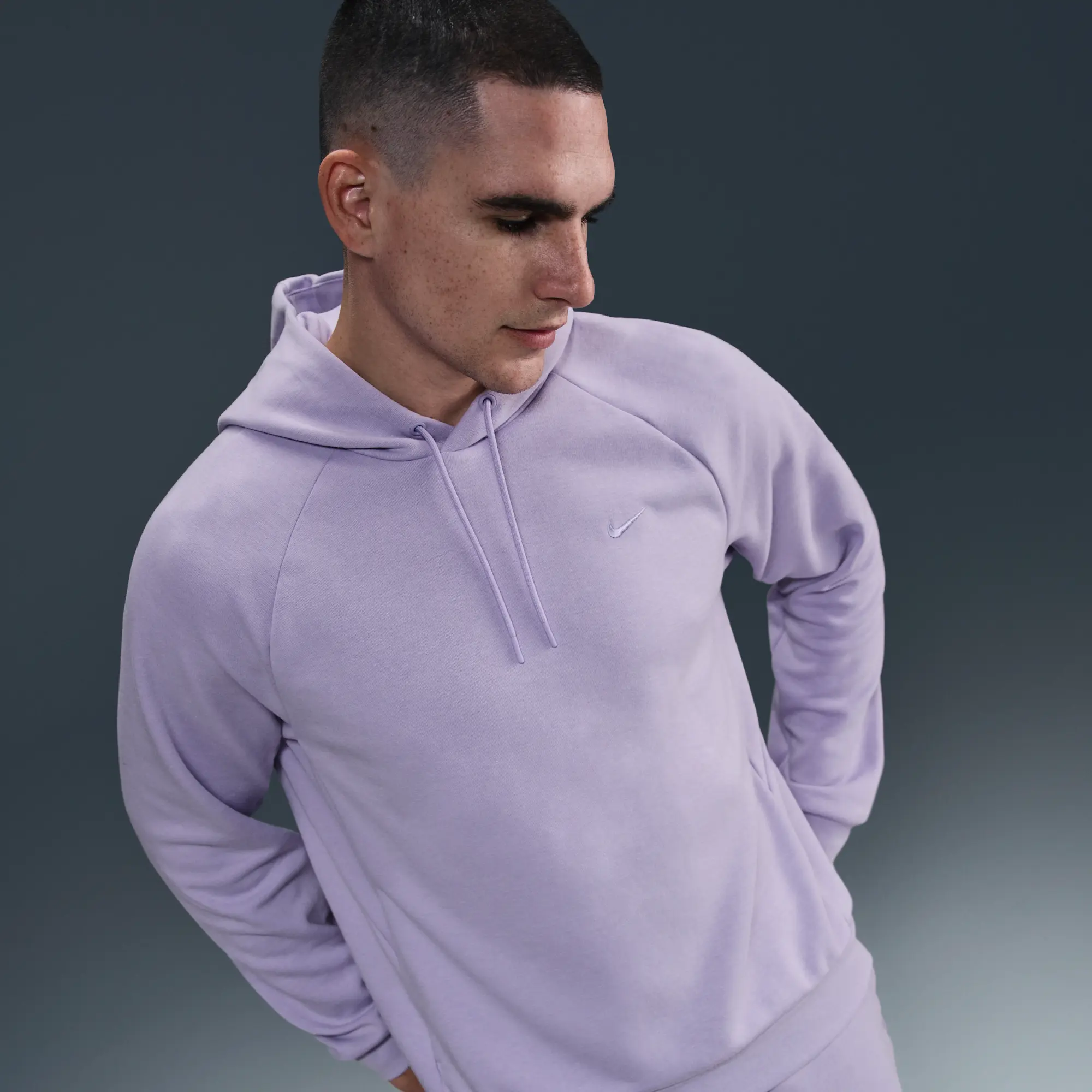 Nike Primary Fleece Men's Dri-FIT UV Pullover Performance Hoodie - Purple - Polyester/Cotton