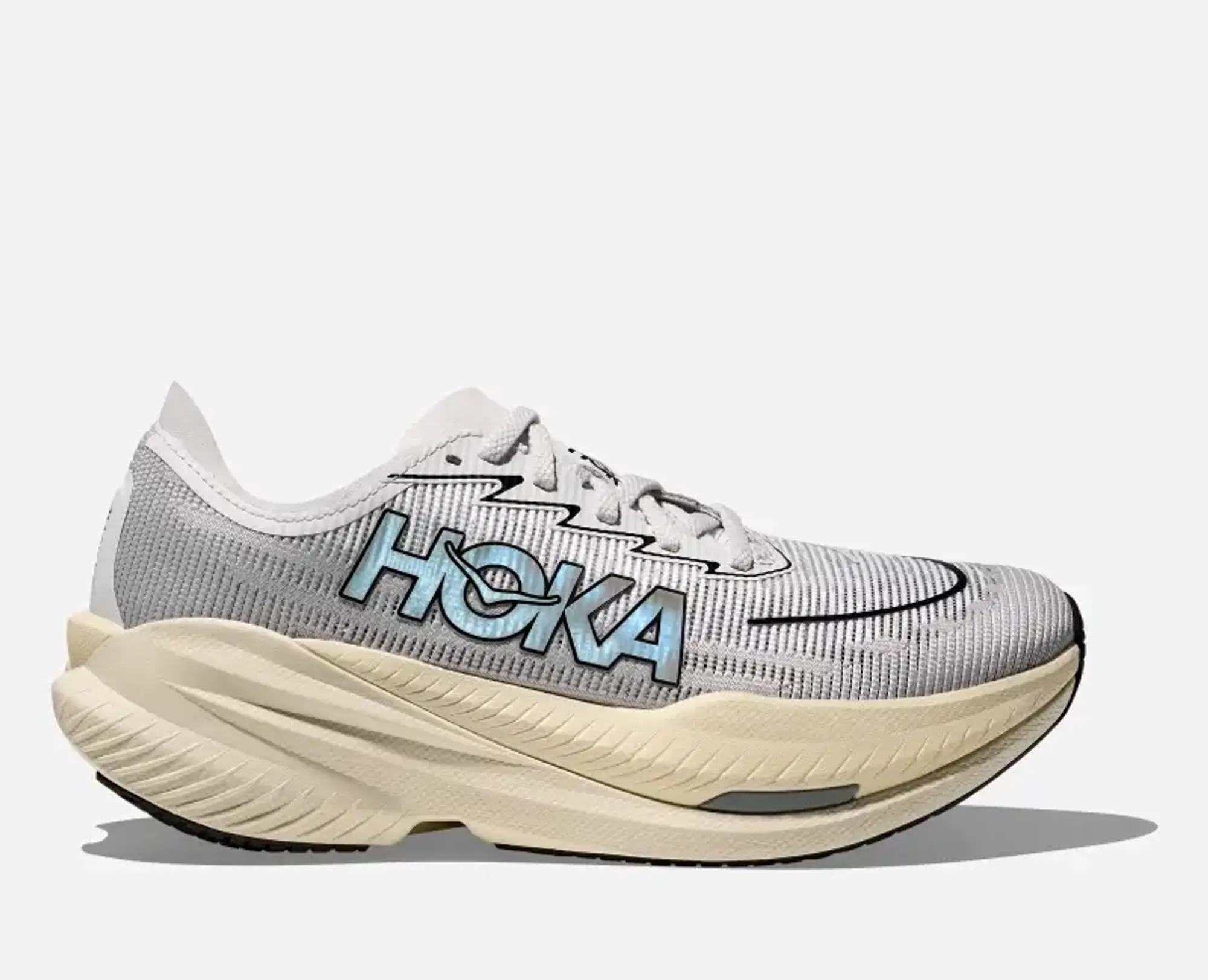 Hoka Mach X 2 Road Running Shoes In White/Cosmic Grey