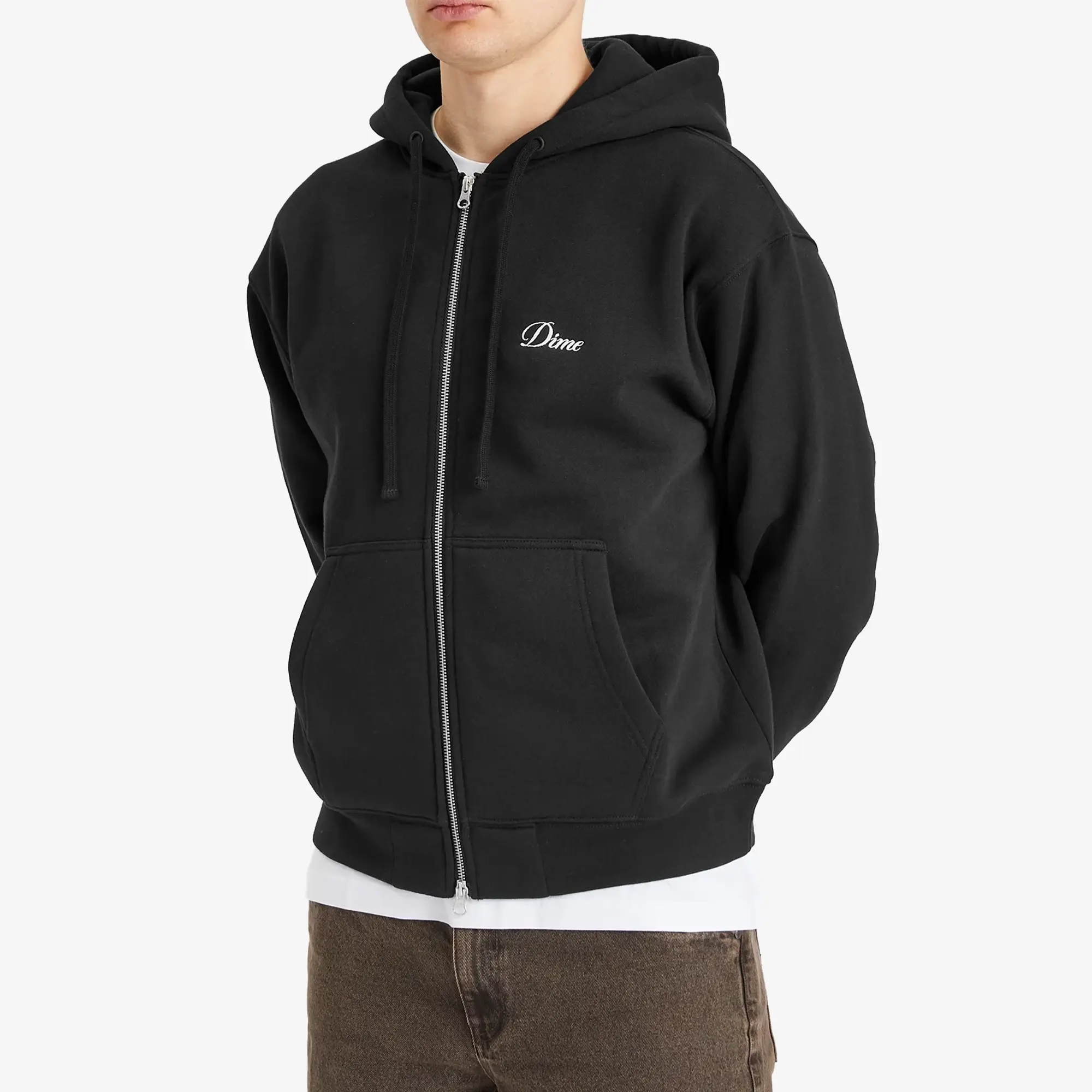 Dime Men's Cursive Zip Hoodie Black